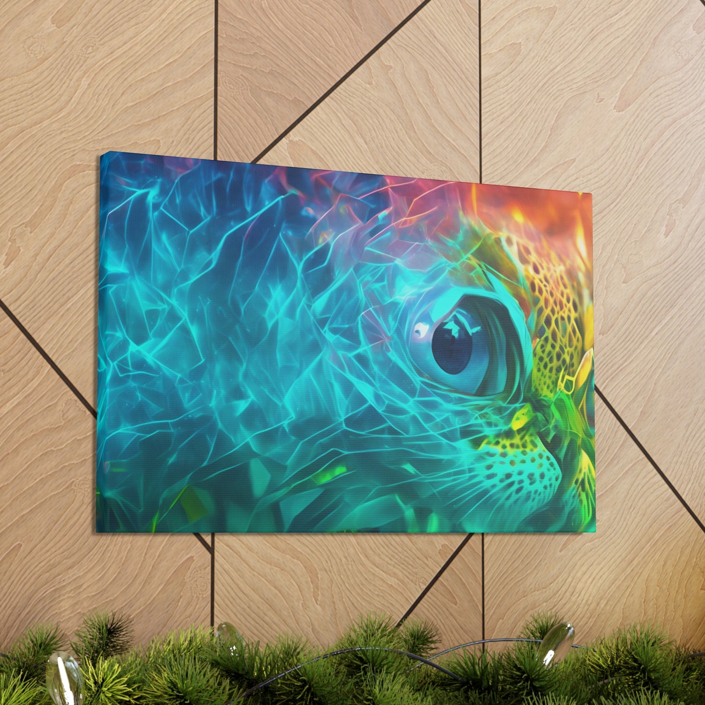 Rainbow wave stretched Canvas Gallery Wraps for the gameroom art gay gift for lgbtq lovers ally femme style art horizontal orientation v3