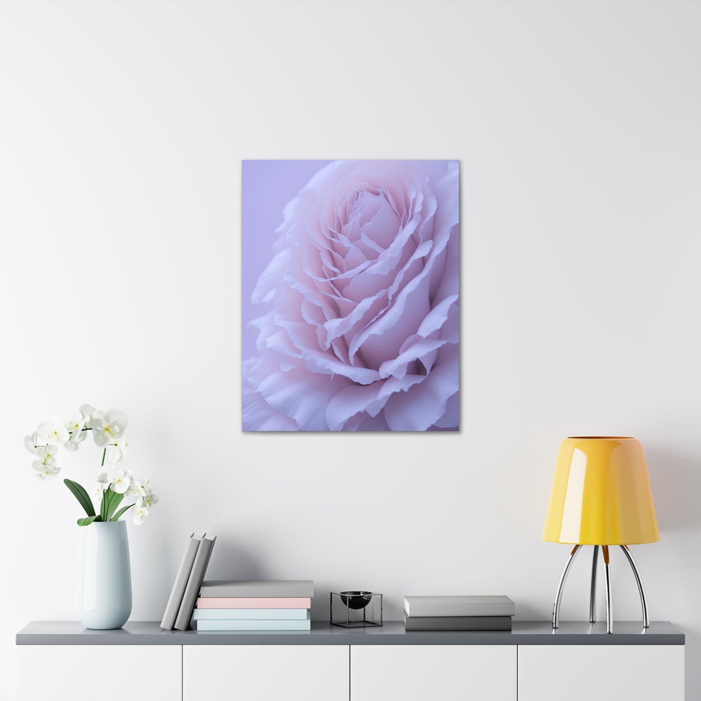 Soft Art White Flower canvas wrap around Soft pink and white print for a soft clean home decor Soft floral art canvas print for the bathroom