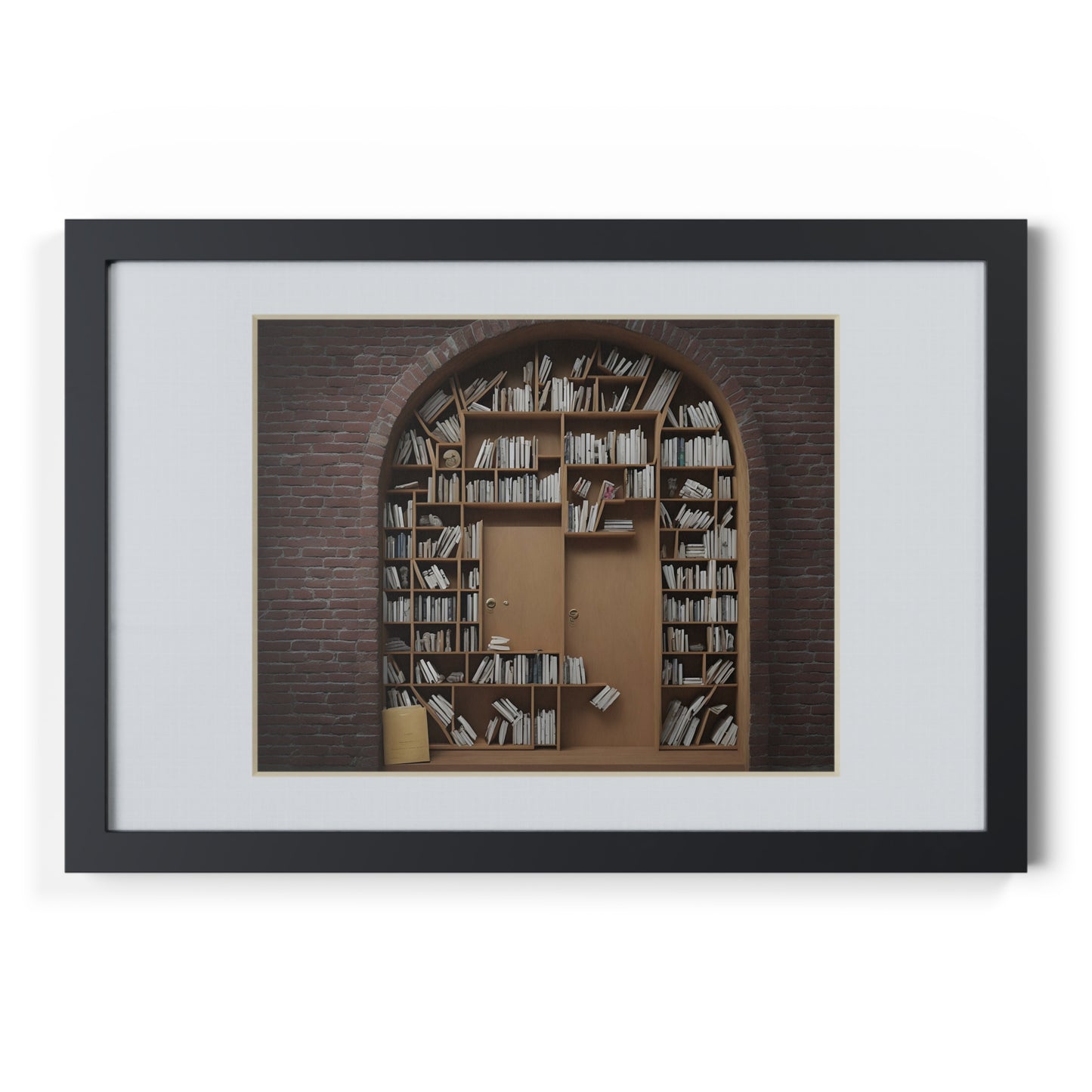 Unhidden door framed art library bookshelf studio study office poster teacher v1