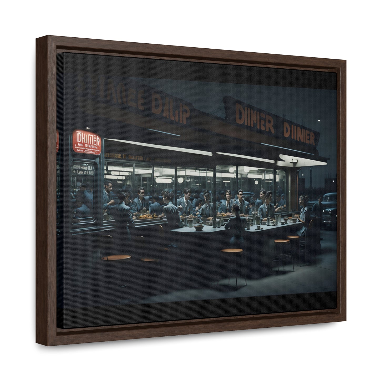 Drive-In Diner Dreams Nostalgic Dystopian Collection of Retro Wall Art Gallery Canvas Wraps Horizontal Frame v2/6