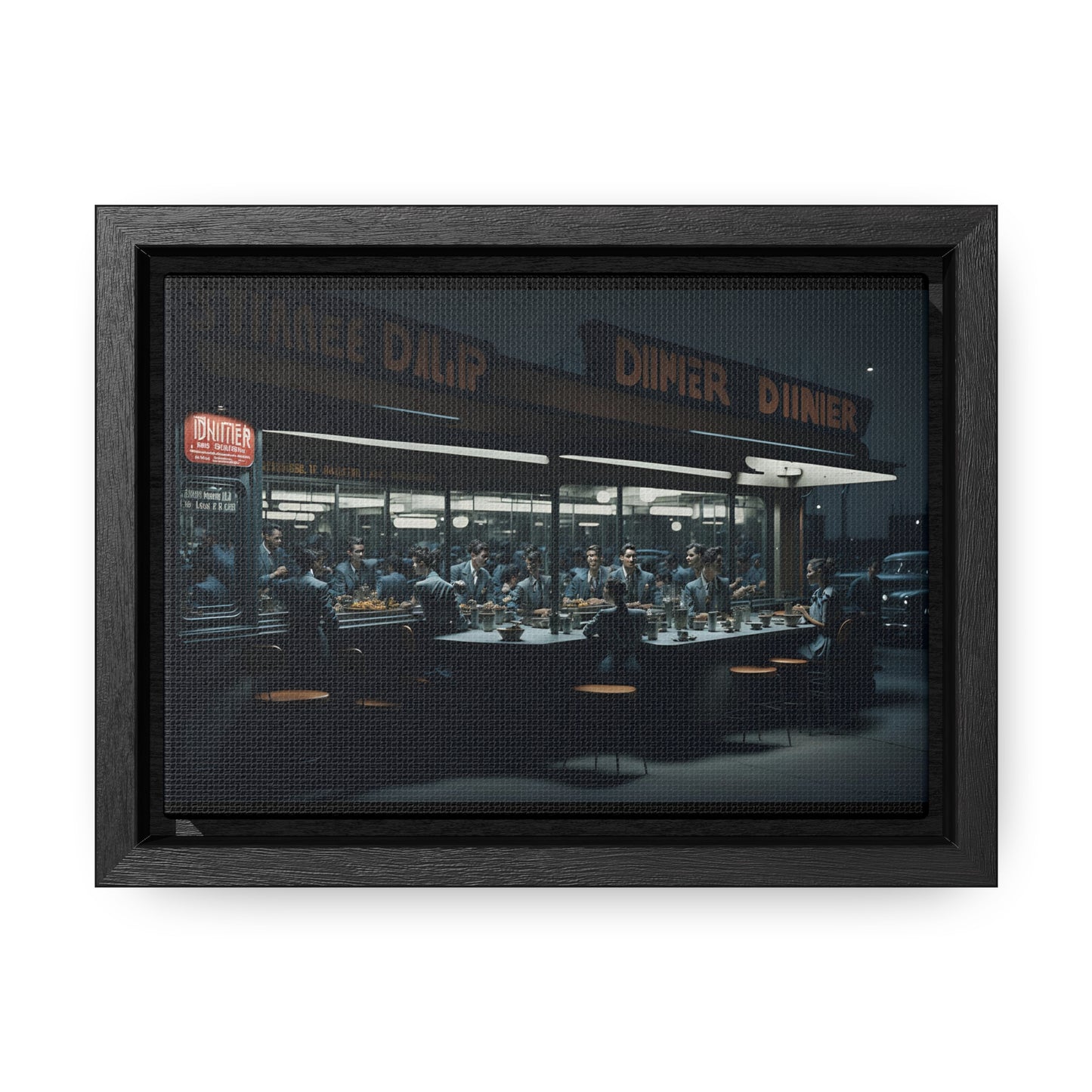 Drive-In Diner Dreams Nostalgic Dystopian Collection of Retro Wall Art Gallery Canvas Wraps Horizontal Frame v2/6