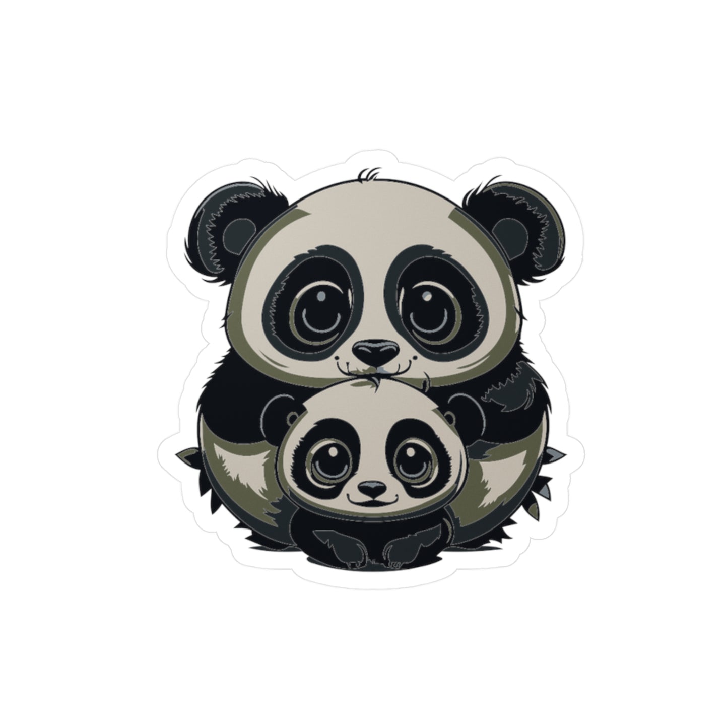 Mother and baby panda Vinyl Decal to liven up the playroom with vinyl cartoon animals with satin finish removable and restick decal