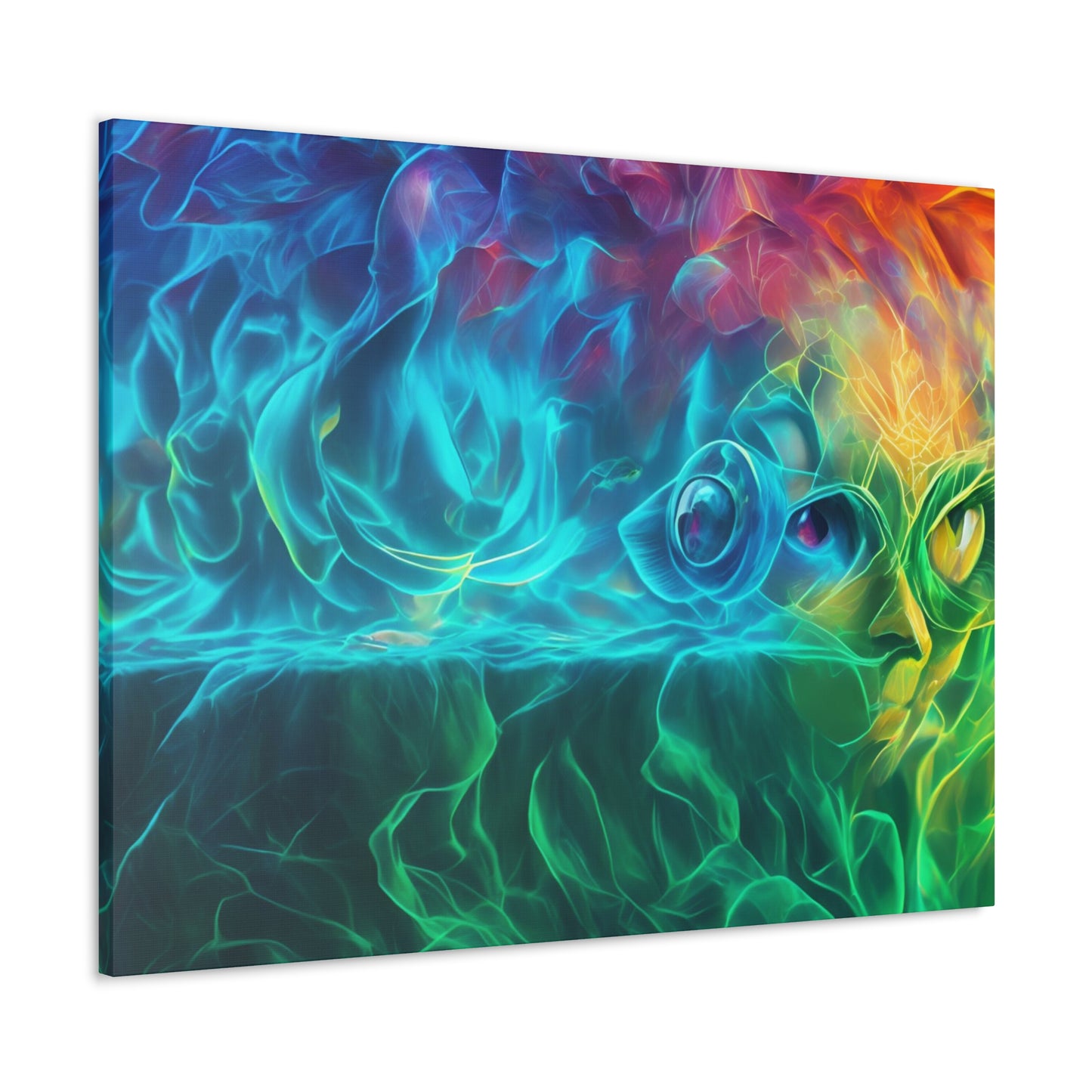 Rainbow wave stretched Canvas Gallery Wraps for the gameroom art gay gift for lgbtq lovers ally femme style art horizontal orientation v4