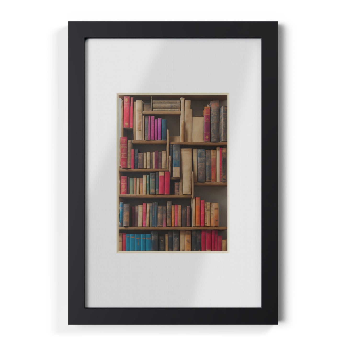 Library framed art library bookshelf studio study office poster teacher 3