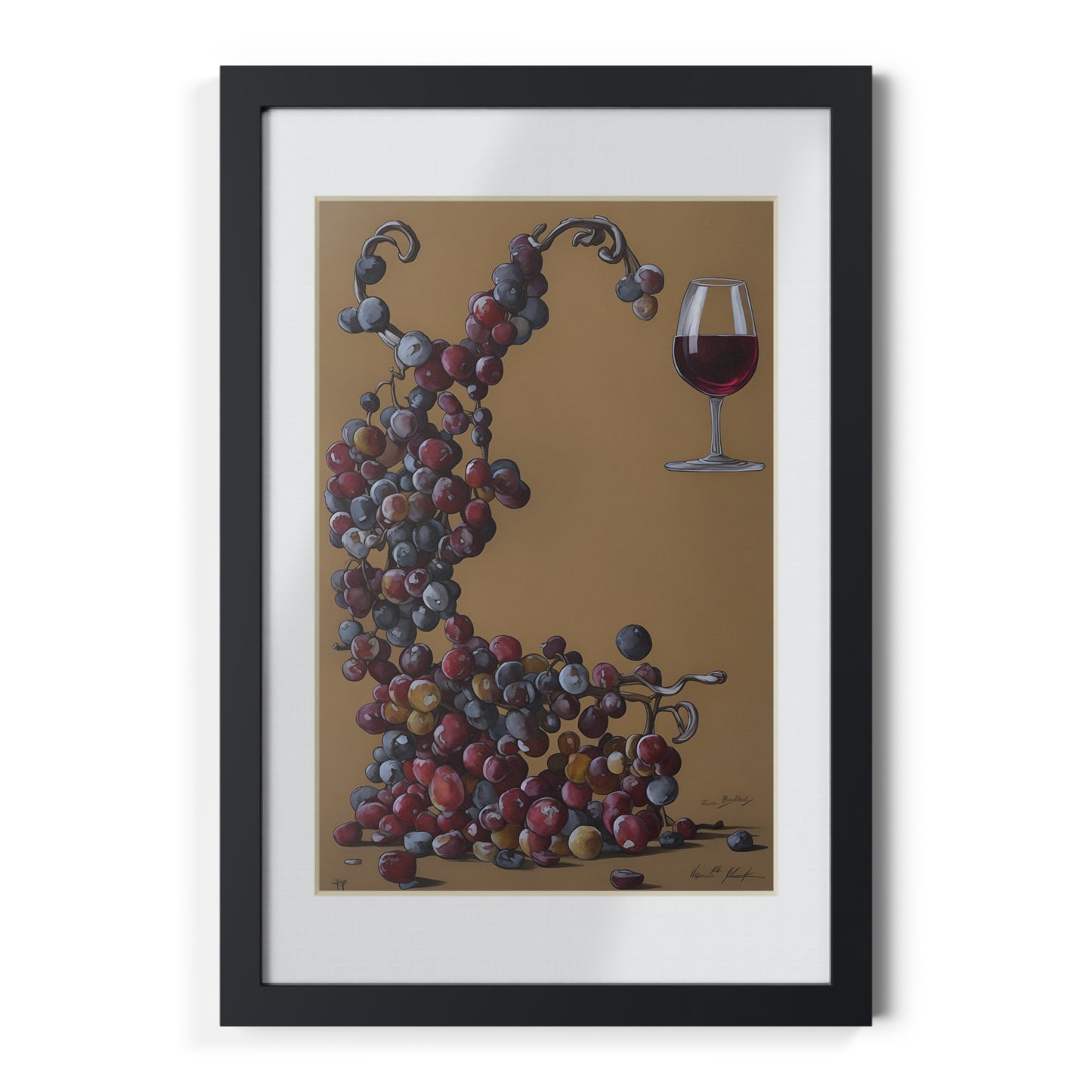 Wine framed art bar gift for mom black for the kitchen dining room poster v8