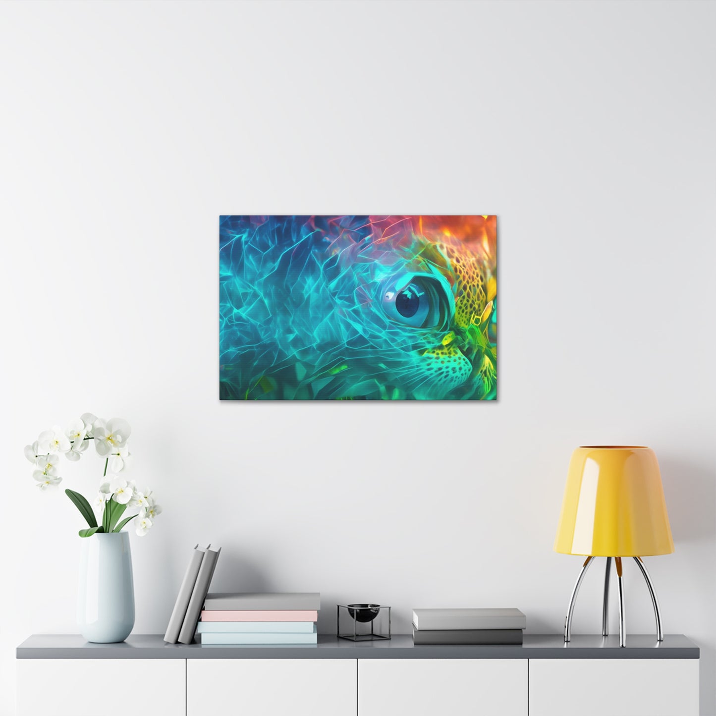 Rainbow wave stretched Canvas Gallery Wraps for the gameroom art gay gift for lgbtq lovers ally femme style art horizontal orientation v3