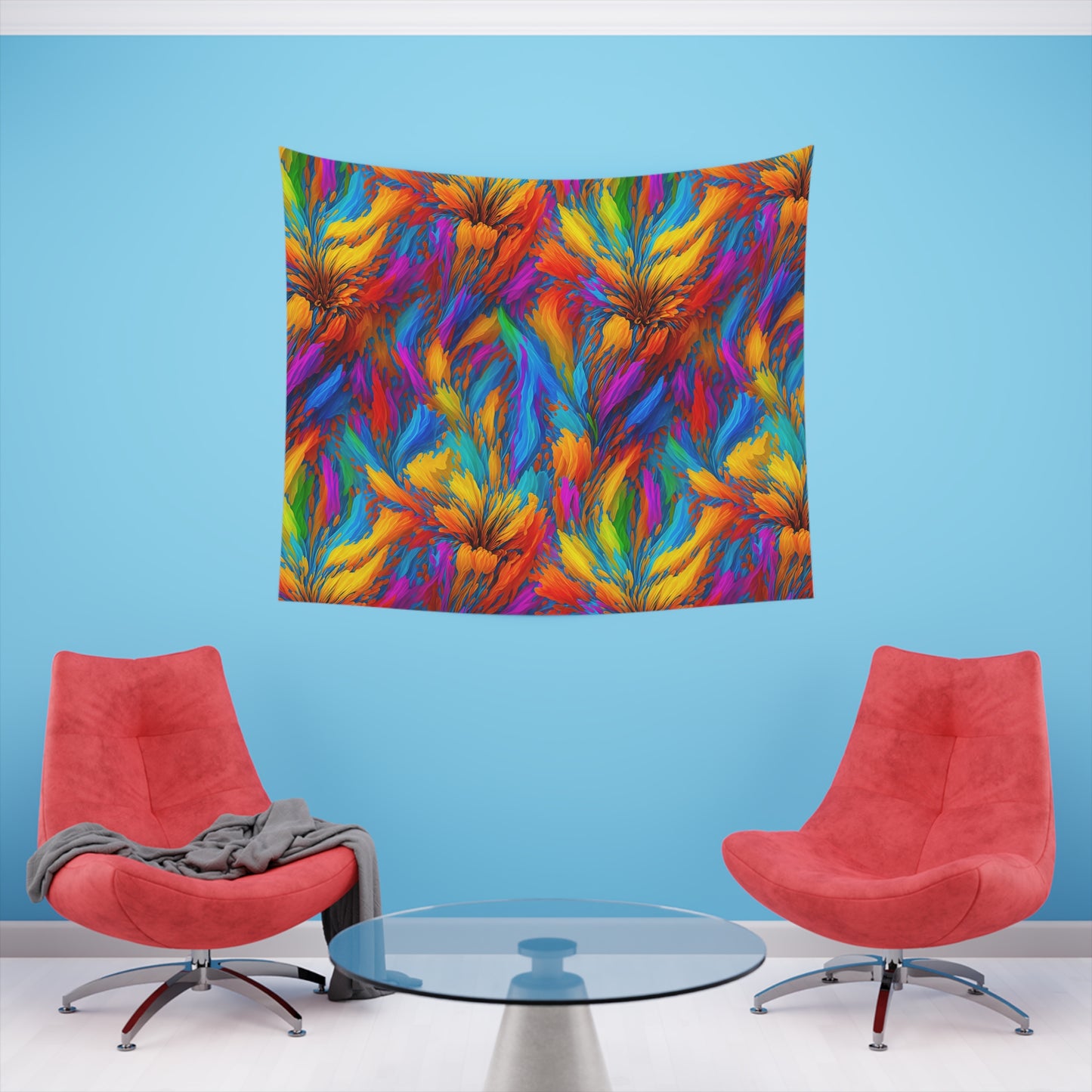 Rainbow Flower Tapestry for the wall for pride and celebrating inclusiveness lgbtq ally wall art gay wall art up to 100 inches show pride