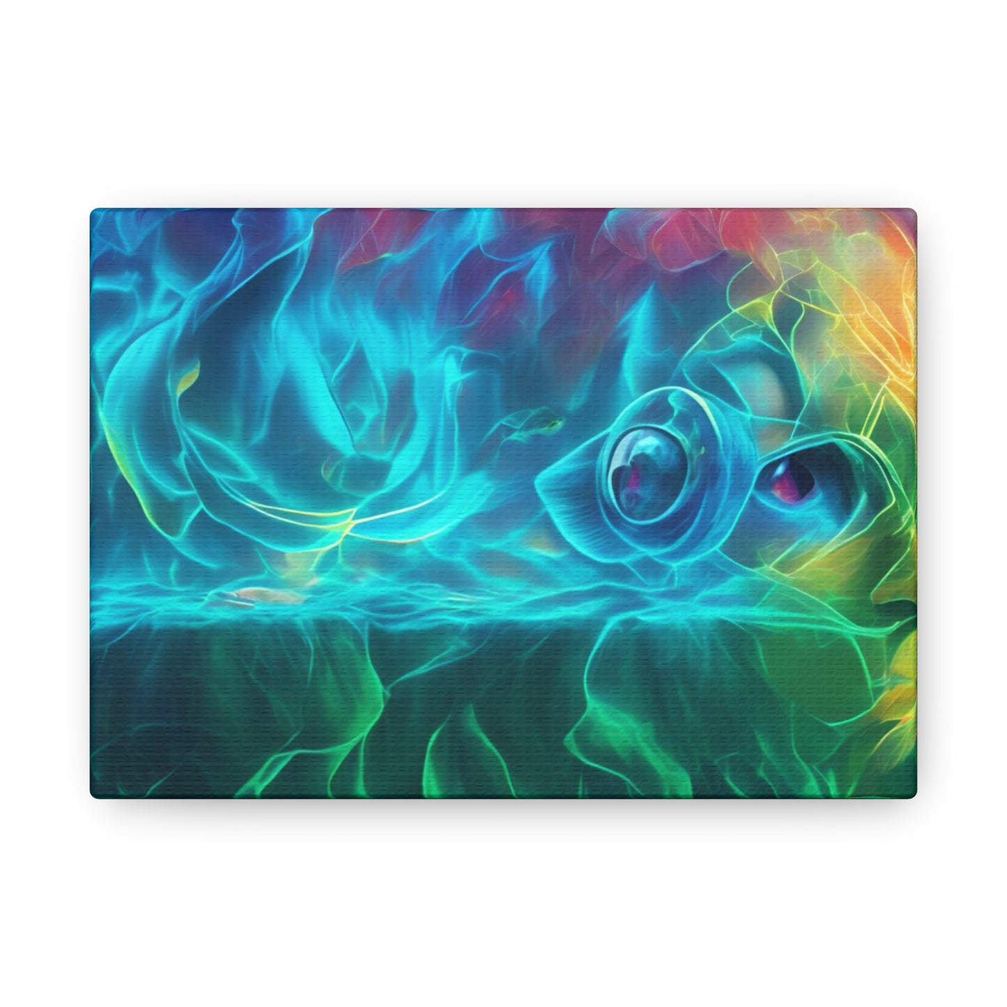 Rainbow wave stretched Canvas Gallery Wraps for the gameroom art gay gift for lgbtq lovers ally femme style art horizontal orientation v4