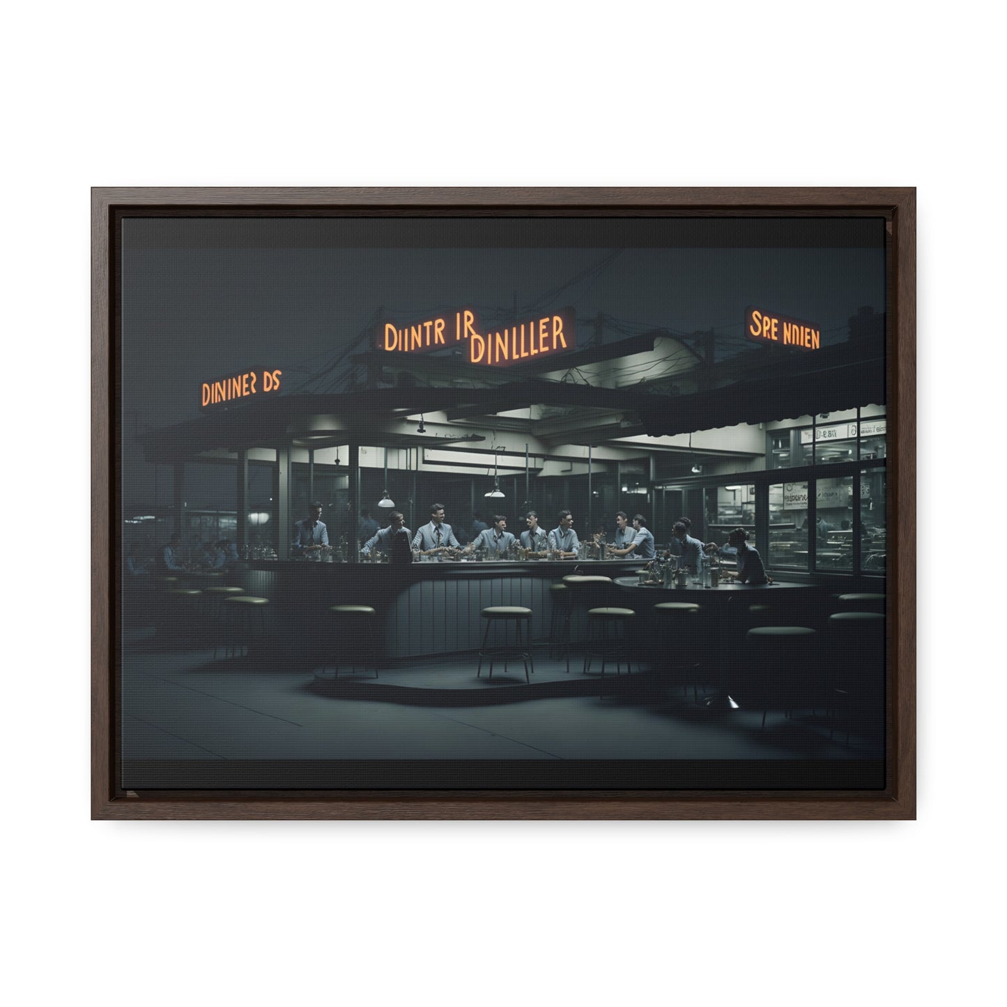 Drive-In Diner Dreams Nostalgic Dystopian Collection of Retro Wall Art Gallery Canvas Wraps Horizontal Frame v3/6