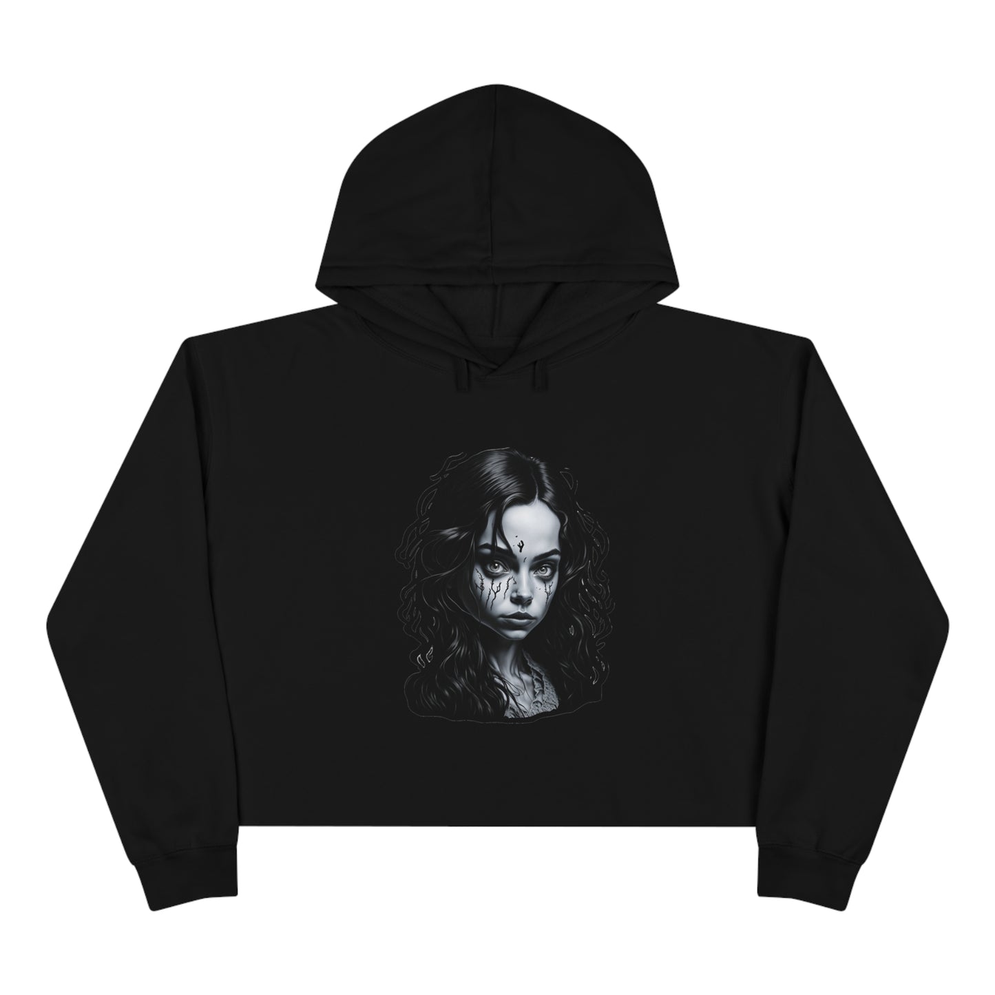 Dark Alice Crop Hoodie for Goth alice in wonderland fans Gothic wonderland alternative alice in alternative wonderland v16