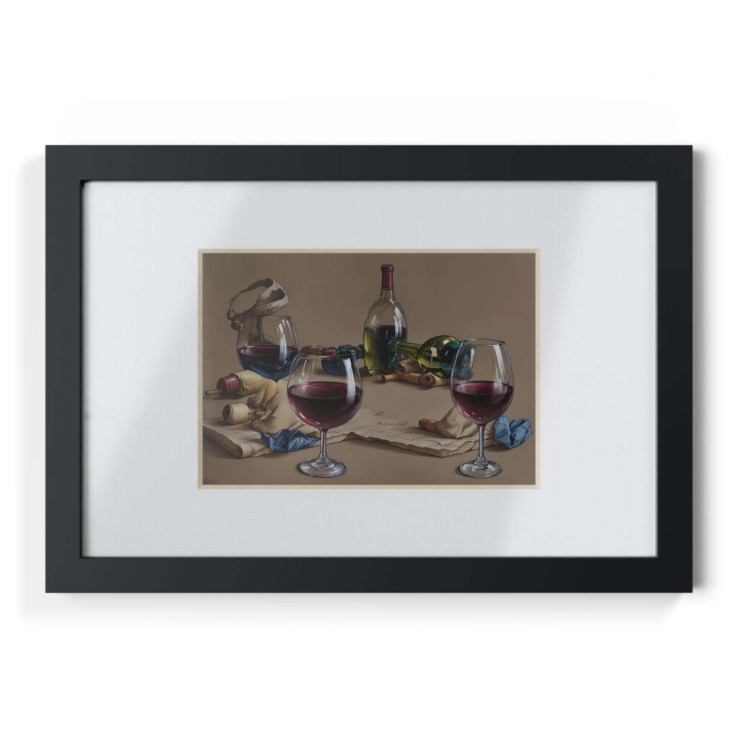 Wine framed art bar gift for mom black for the kitchen dining room poster v6