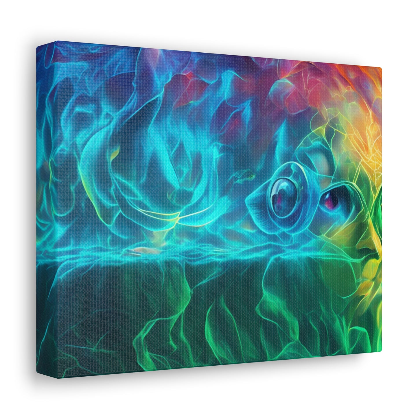 Rainbow wave stretched Canvas Gallery Wraps for the gameroom art gay gift for lgbtq lovers ally femme style art horizontal orientation v4