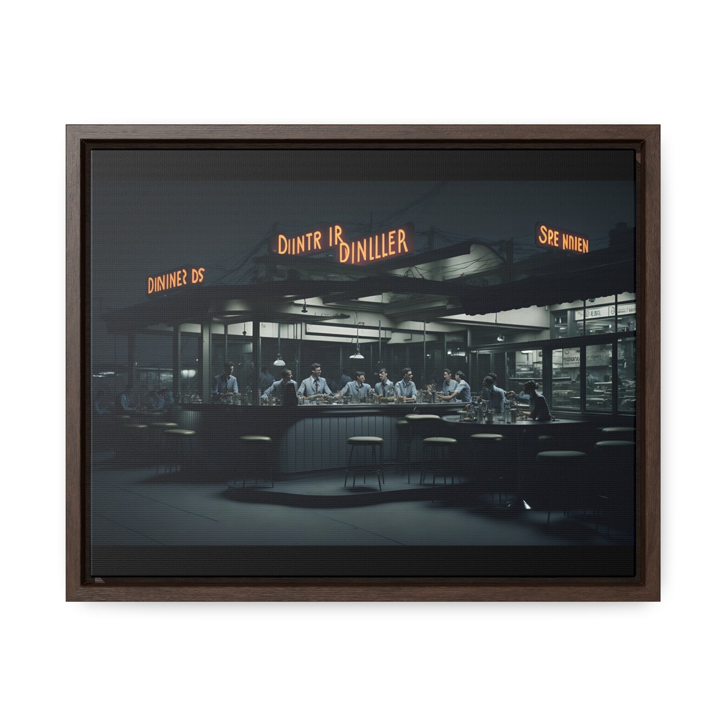 Drive-In Diner Dreams Nostalgic Dystopian Collection of Retro Wall Art Gallery Canvas Wraps Horizontal Frame v3/6