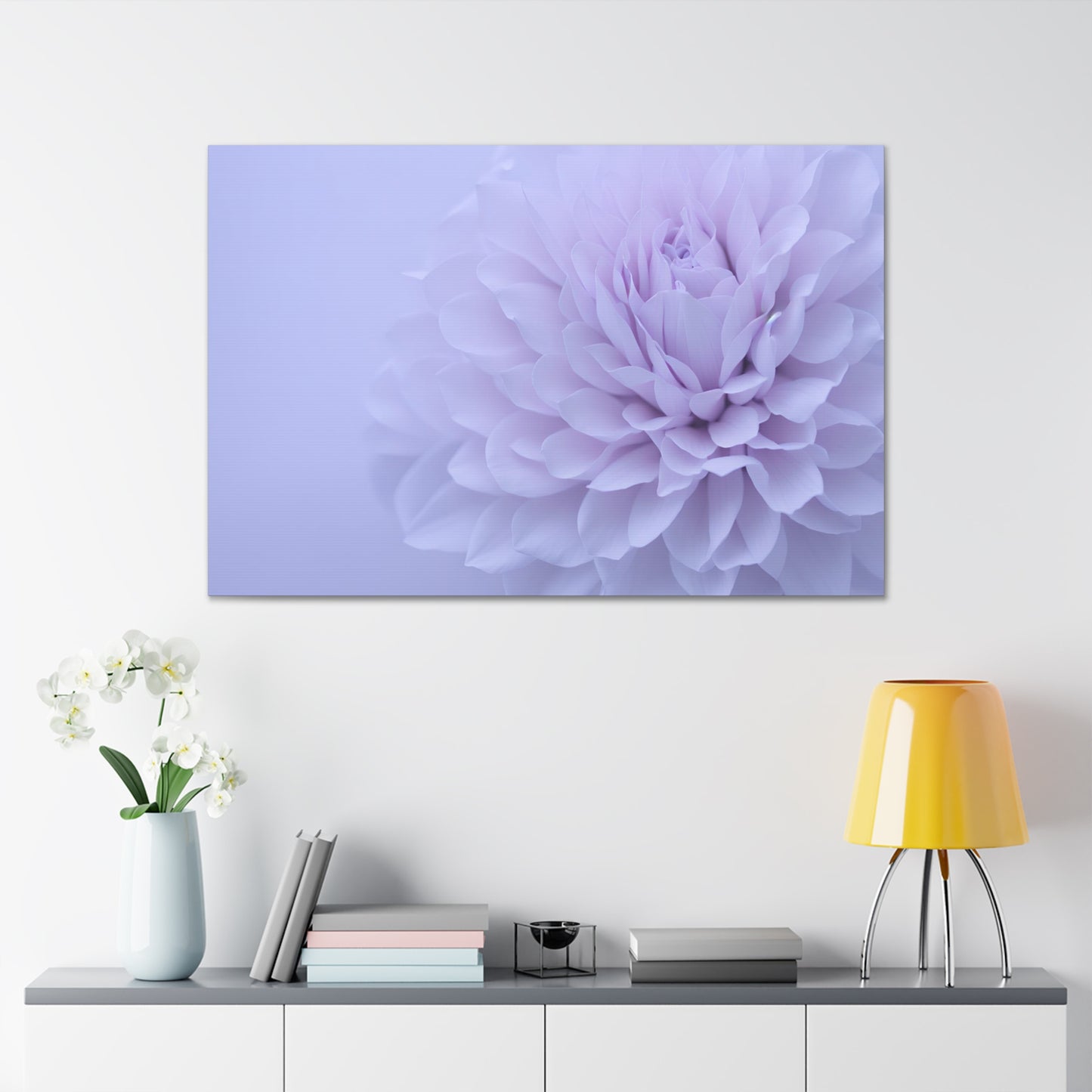 Soft Art White Flower canvas wrap around Soft pink and white print for a soft clean home decor Soft floral art canvas print for the bathroom