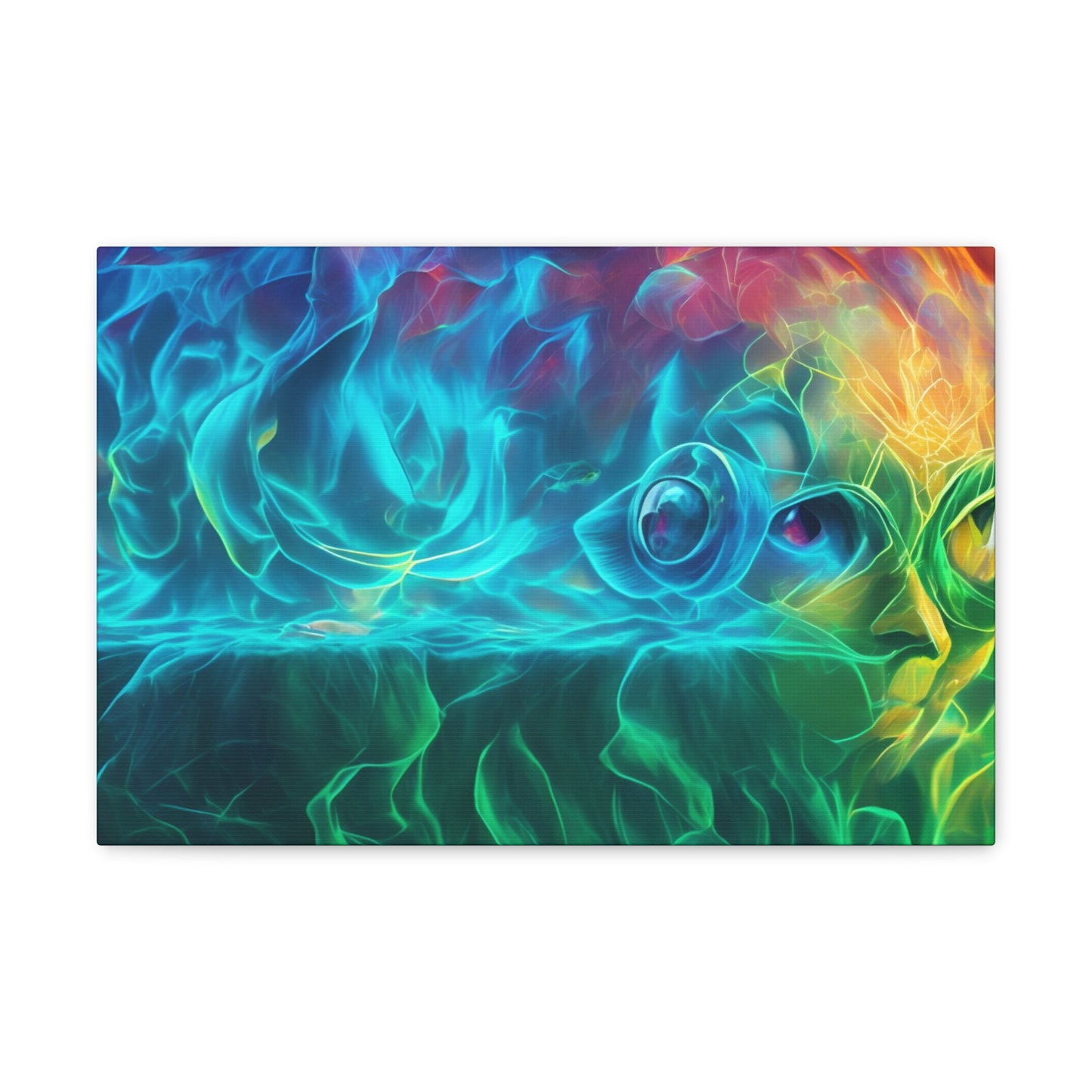 Rainbow wave stretched Canvas Gallery Wraps for the gameroom art gay gift for lgbtq lovers ally femme style art horizontal orientation v4