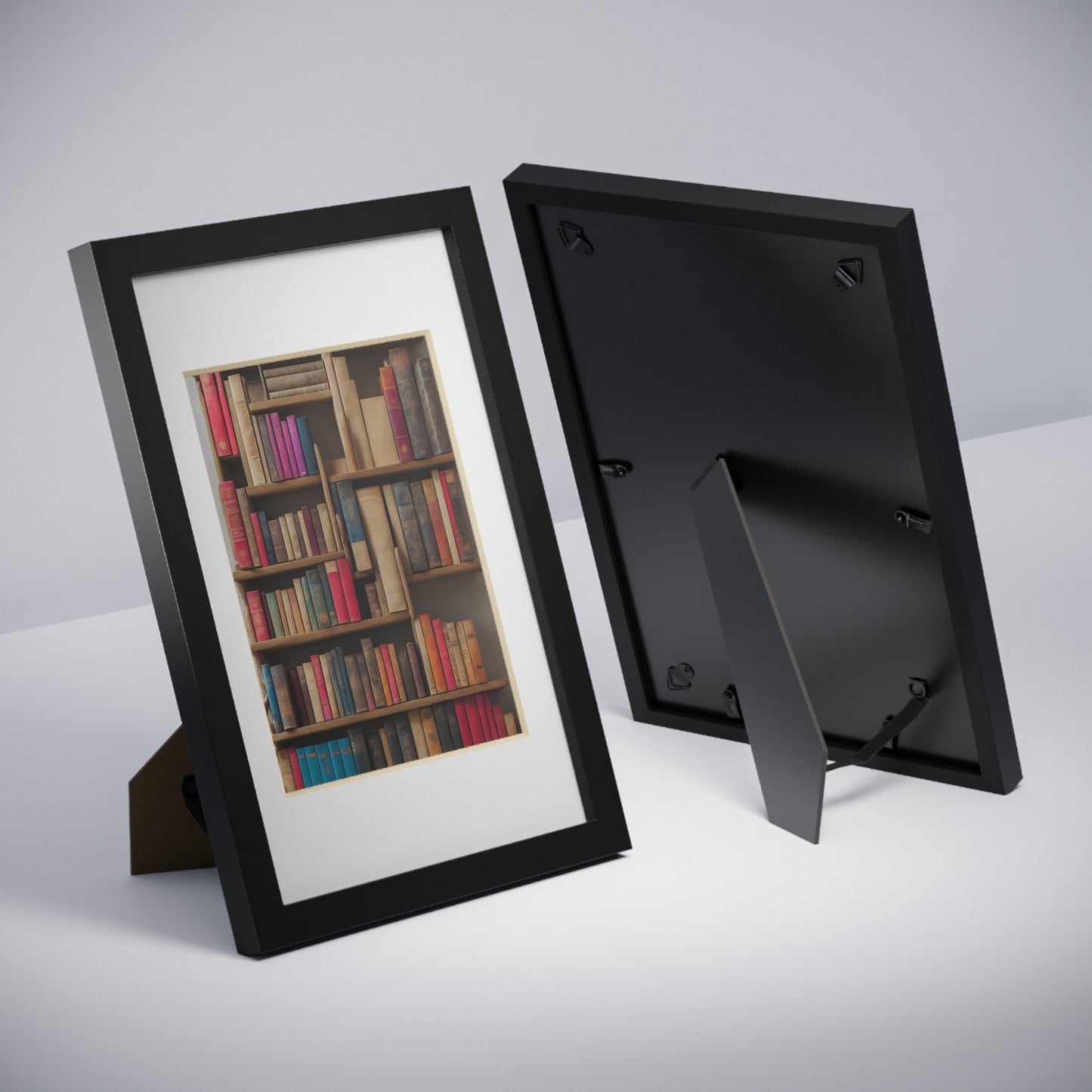 Library framed art library bookshelf studio study office poster teacher 3