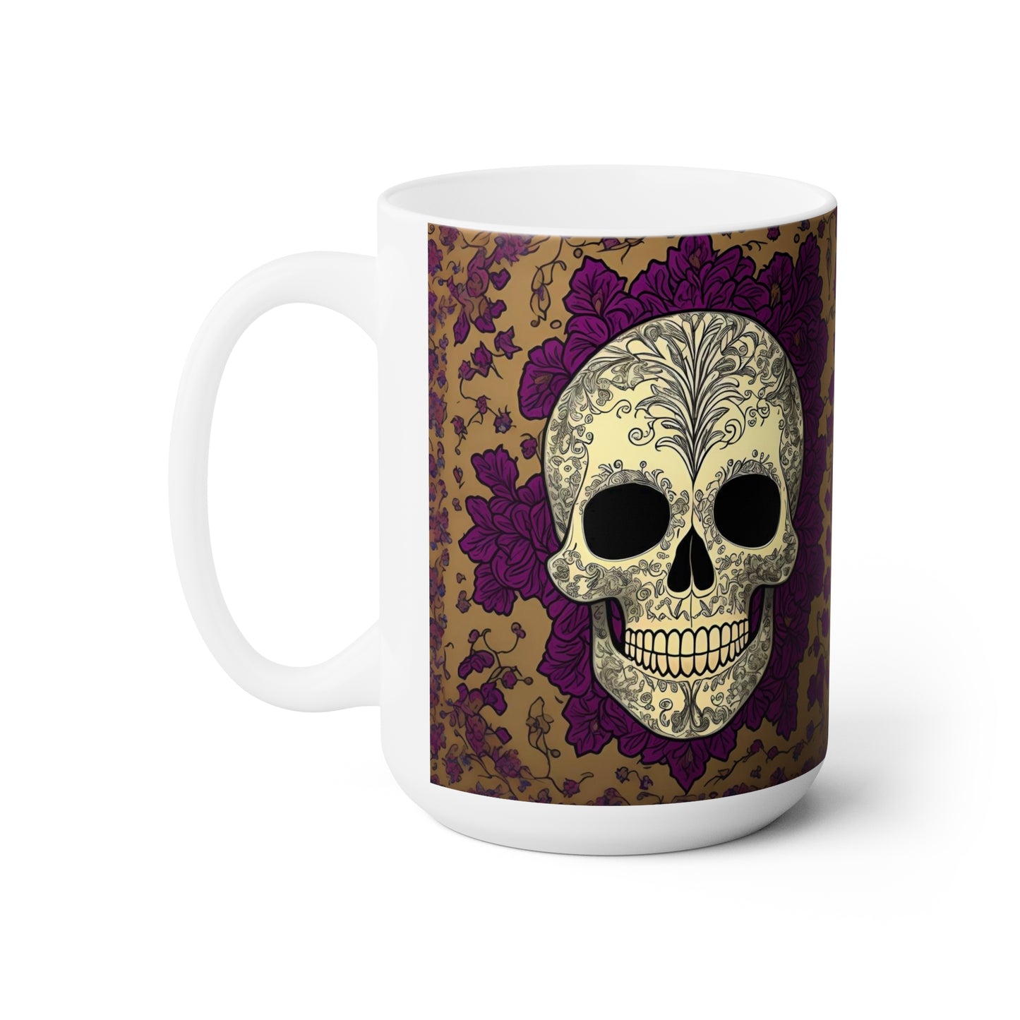 Sugar Skull Ceramic Mug 15oz