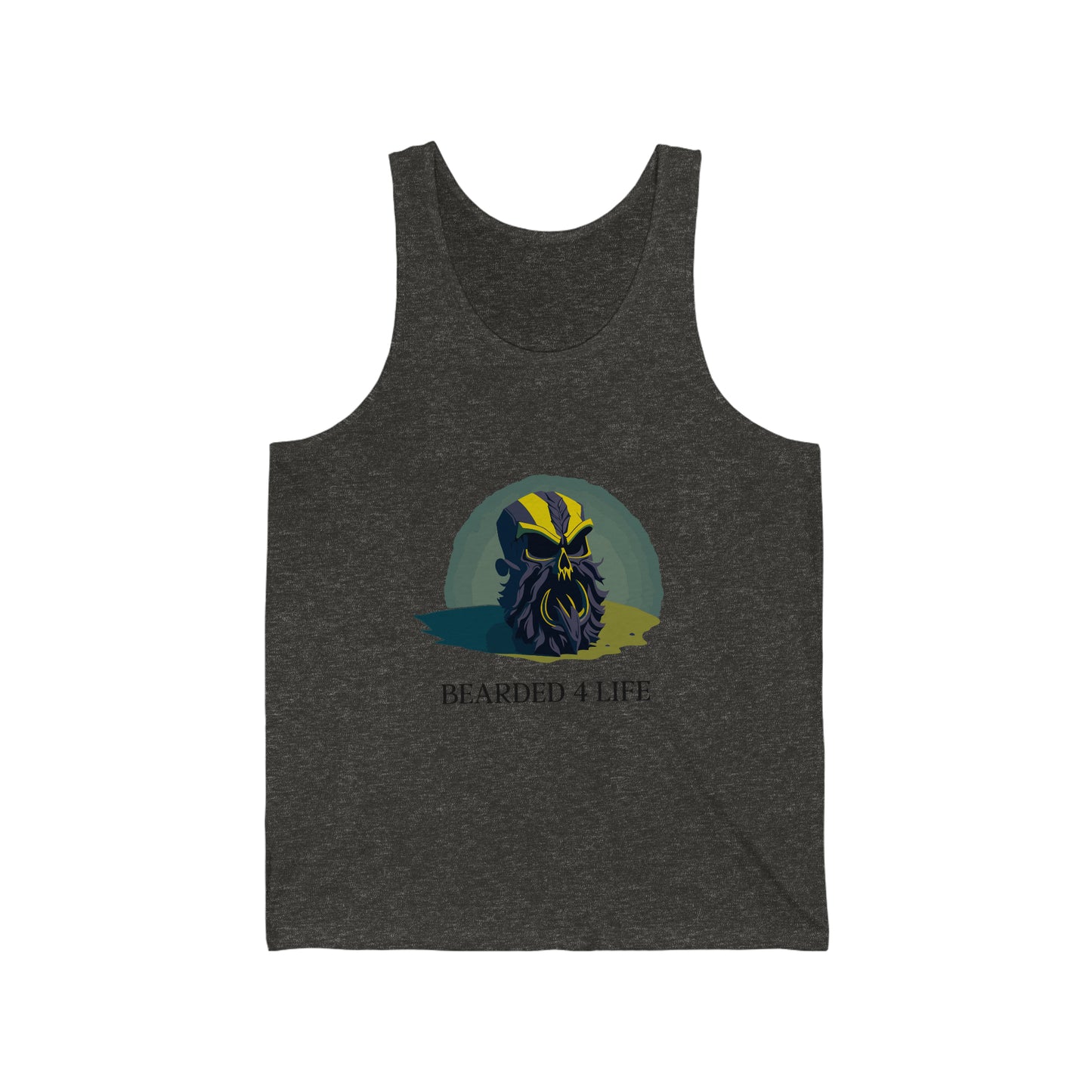 Bearded 4 Life tank top for bearded men that just wont quit with beard skull with a beard tank for fathers with beads on fathers day v4