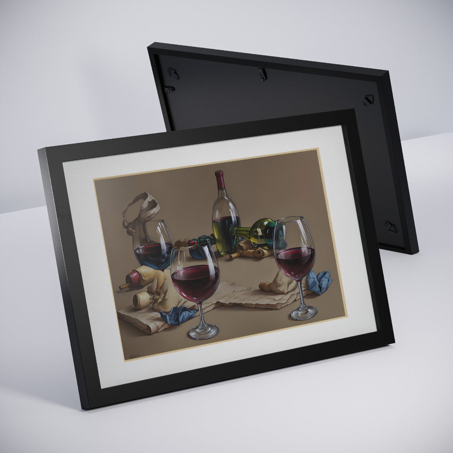 Wine framed art bar gift for mom black for the kitchen dining room poster v6