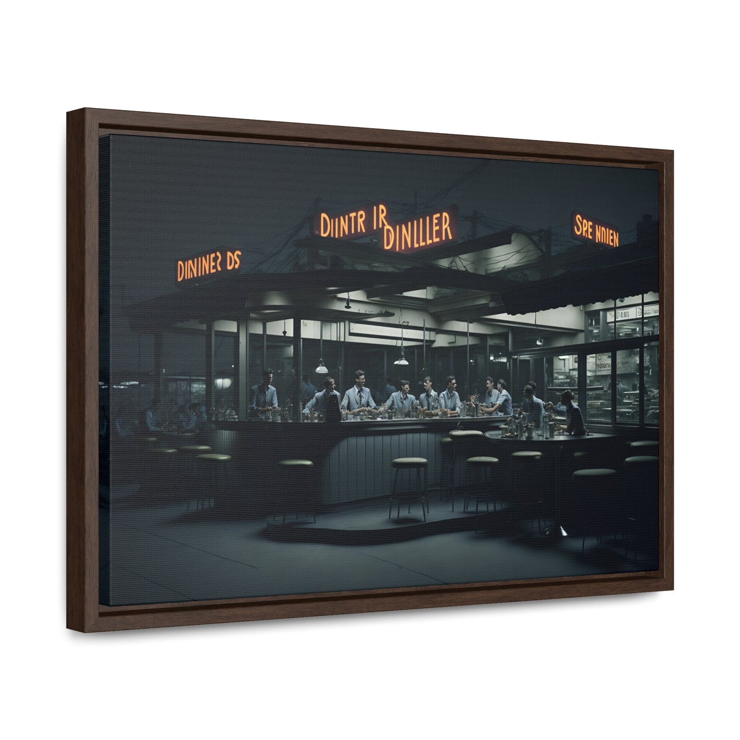 Drive-In Diner Dreams Nostalgic Dystopian Collection of Retro Wall Art Gallery Canvas Wraps Horizontal Frame v3/6