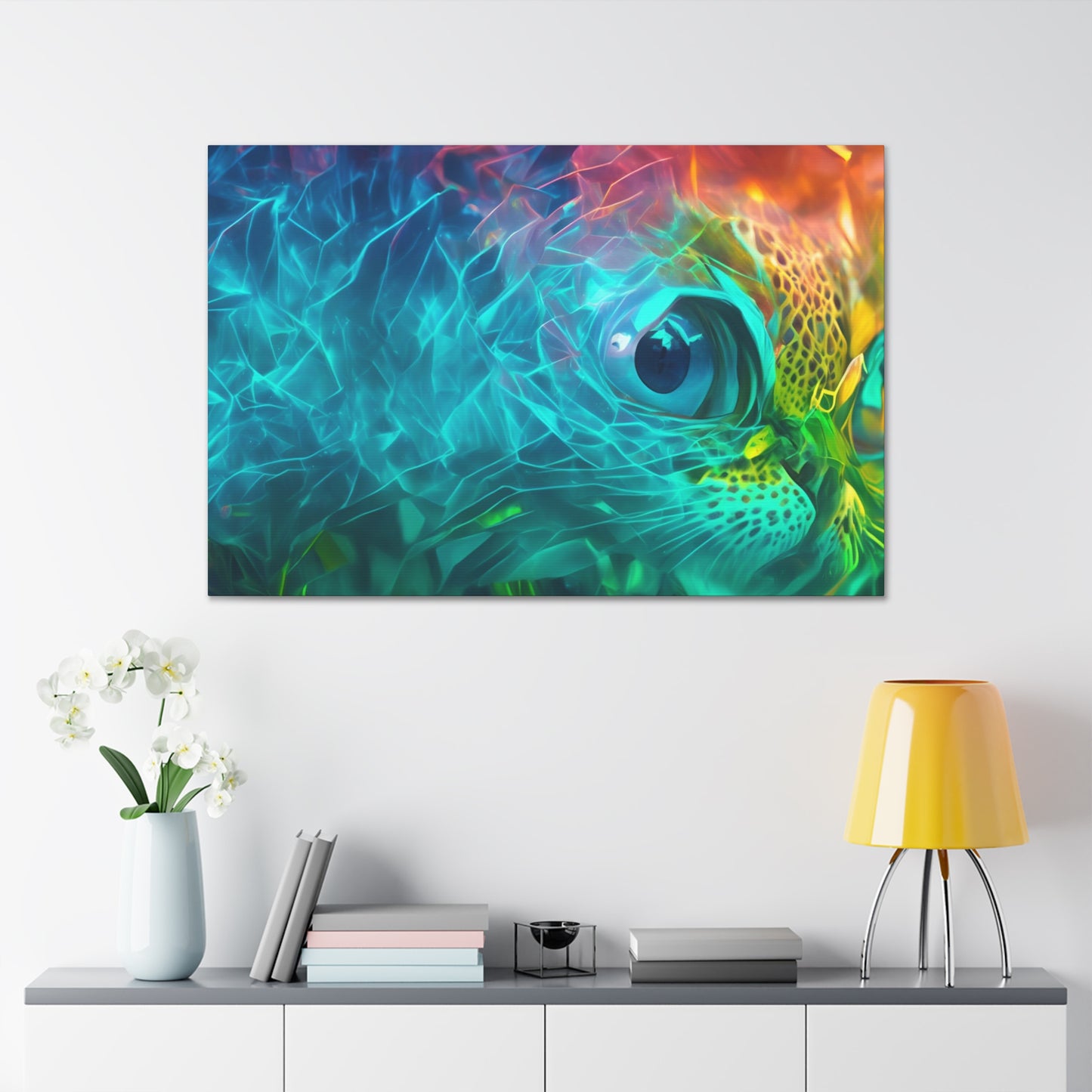 Rainbow wave stretched Canvas Gallery Wraps for the gameroom art gay gift for lgbtq lovers ally femme style art horizontal orientation v3