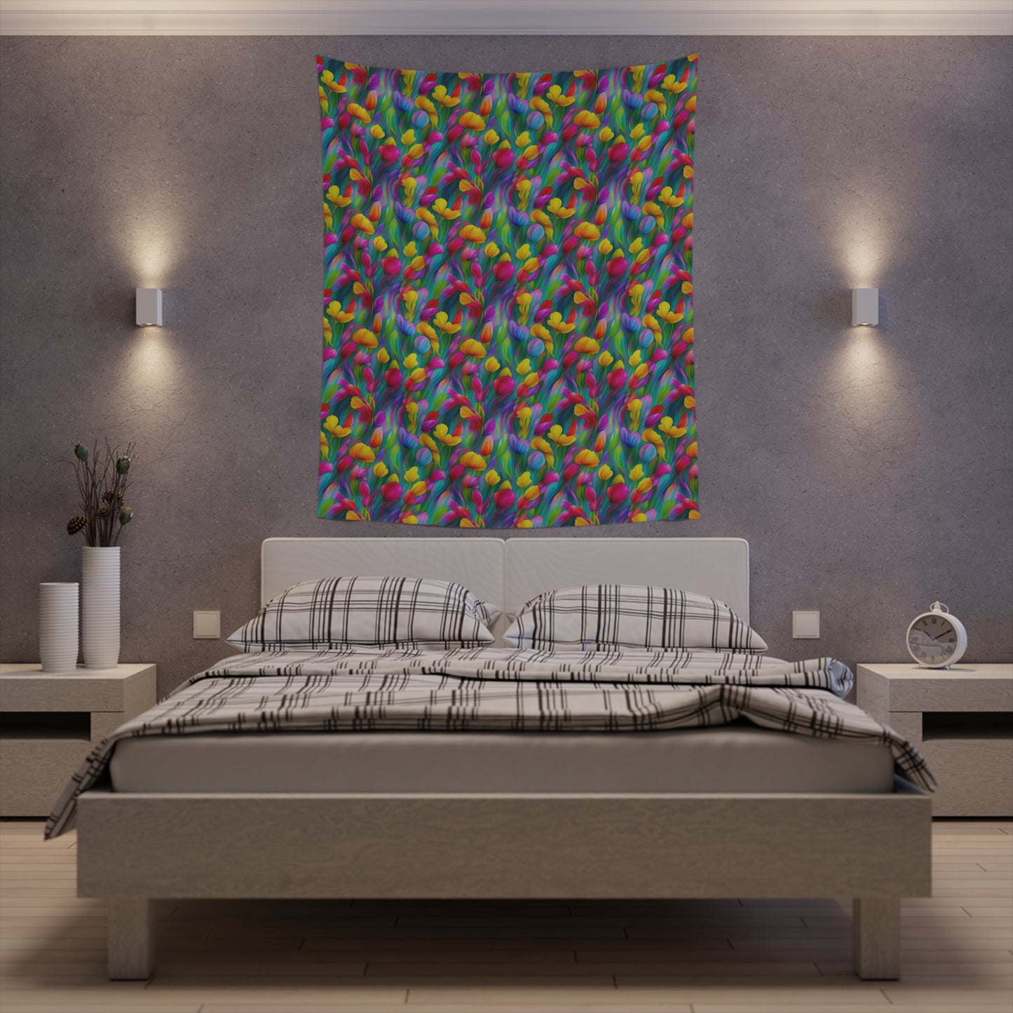 Rainbow Flower Tapestry for the wall for pride and celebrating inclusiveness lgbtq ally wall art gay wall art up to 100 inches show pride v3