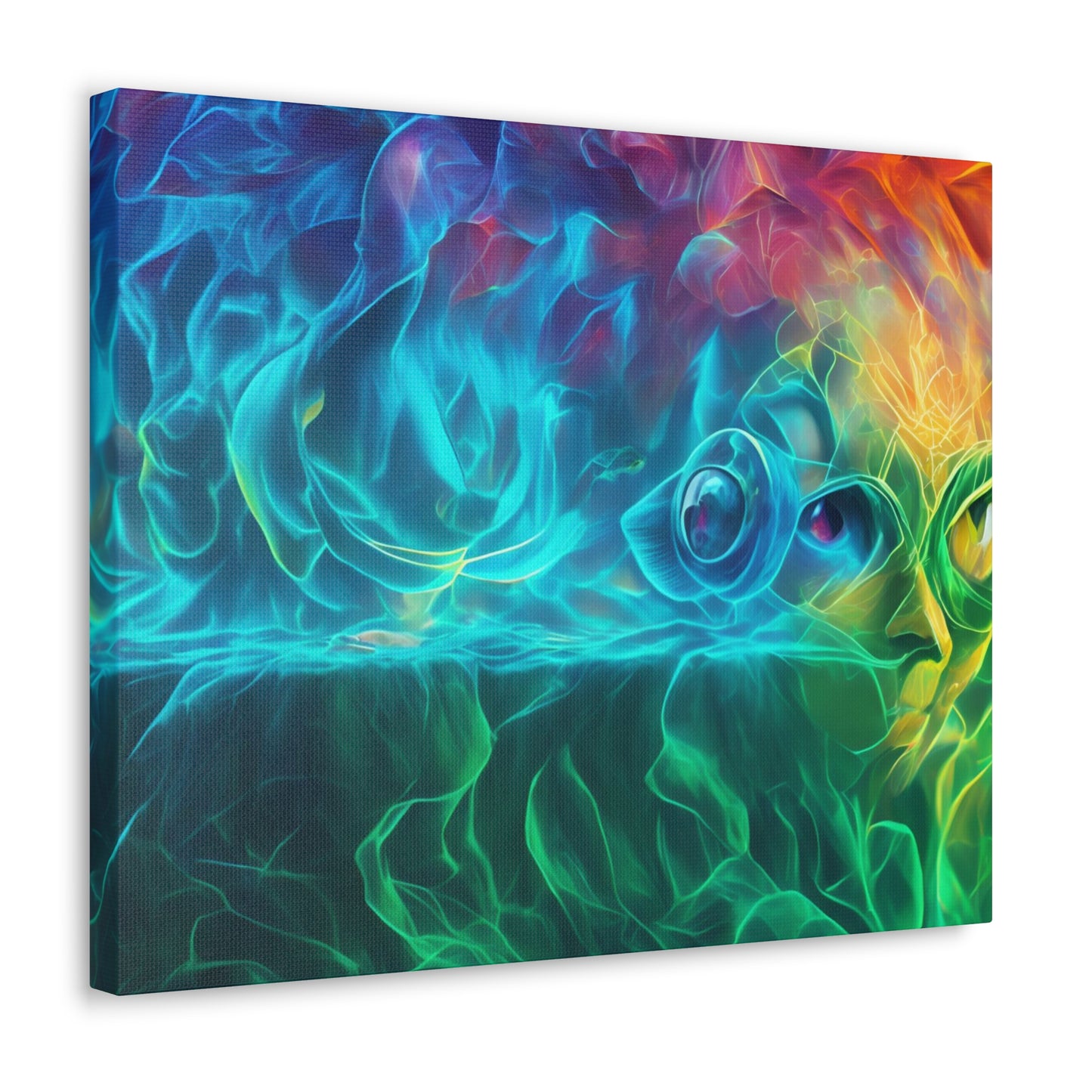 Rainbow wave stretched Canvas Gallery Wraps for the gameroom art gay gift for lgbtq lovers ally femme style art horizontal orientation v4