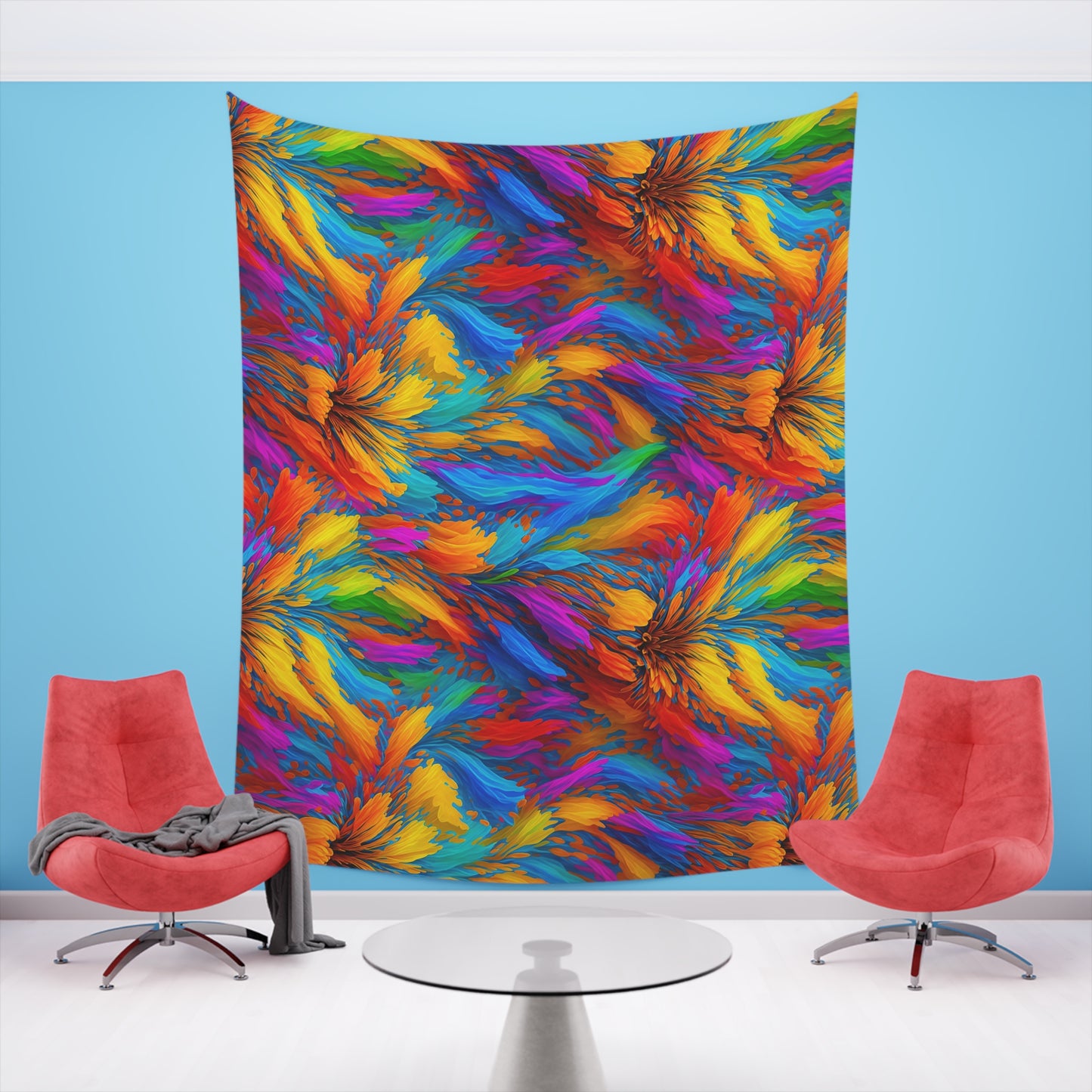 Rainbow Flower Tapestry for the wall for pride and celebrating inclusiveness lgbtq ally wall art gay wall art up to 100 inches show pride