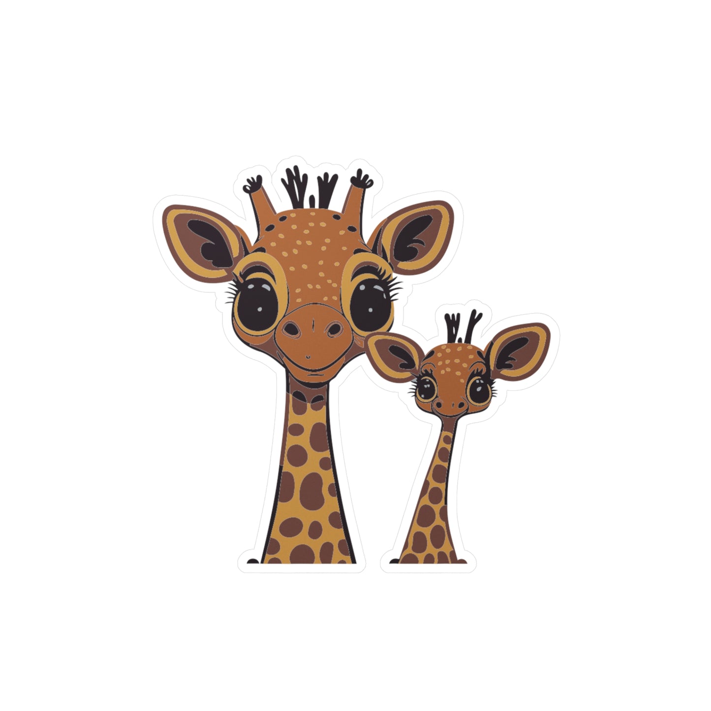 Mother and baby Giraffe Vinyl Decal to liven up the playroom with  vinyl cartoon animals with satin finish removable and restick decal