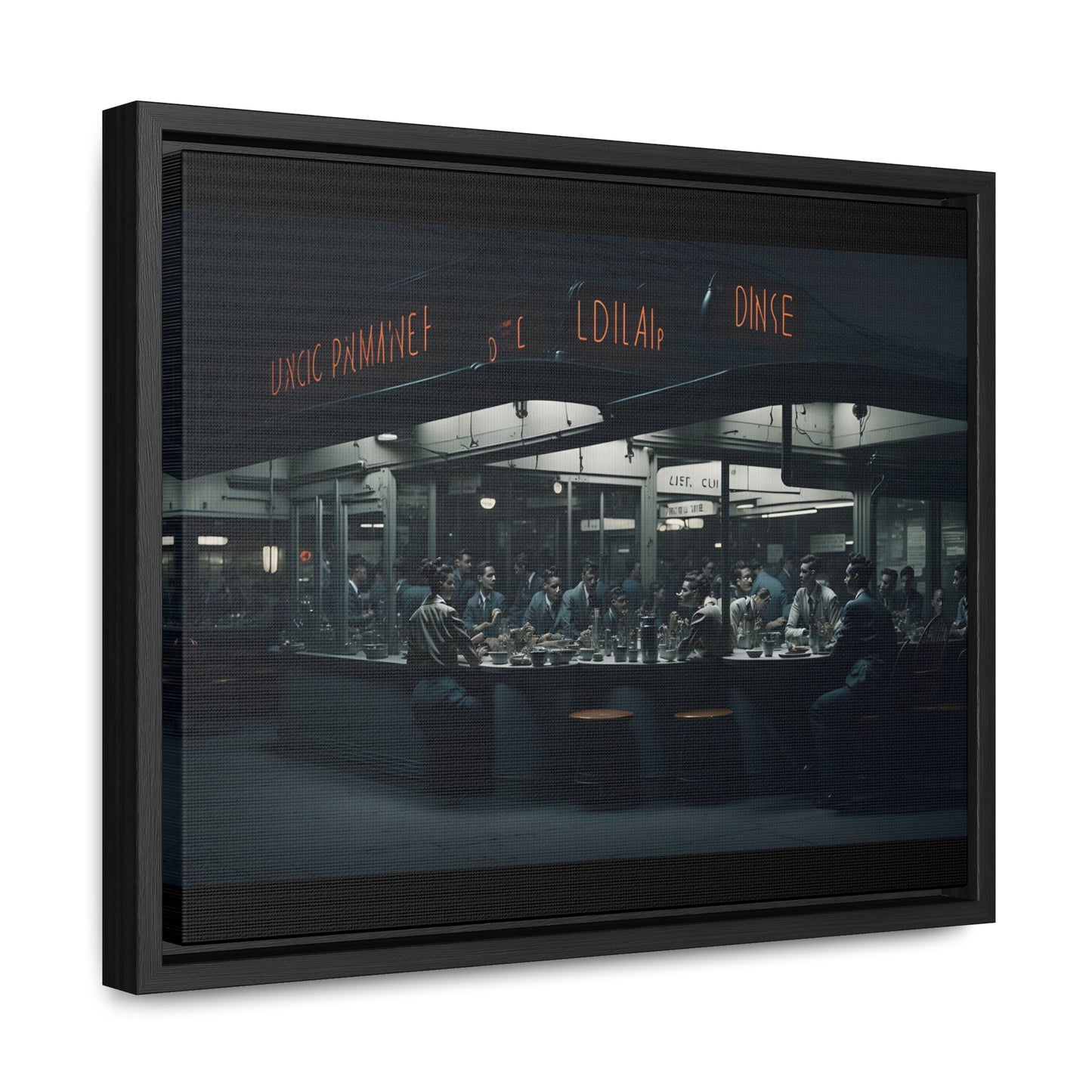 Drive-In Diner Dreams Nostalgic Dystopian Collection of Retro Wall Art Gallery Canvas Wraps Horizontal Frame v4/6