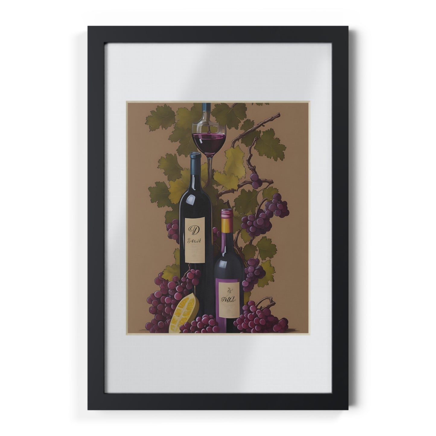 Wine framed art bar gift for mom black for the kitchen dining room poster v1