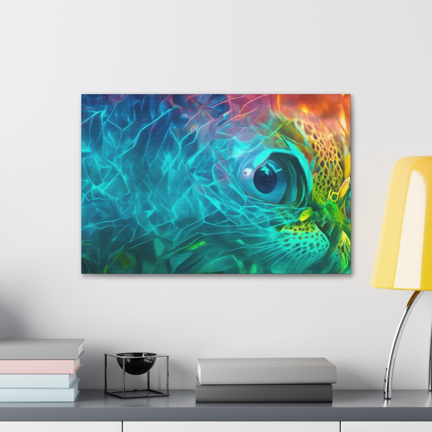 Rainbow wave stretched Canvas Gallery Wraps for the gameroom art gay gift for lgbtq lovers ally femme style art horizontal orientation v3