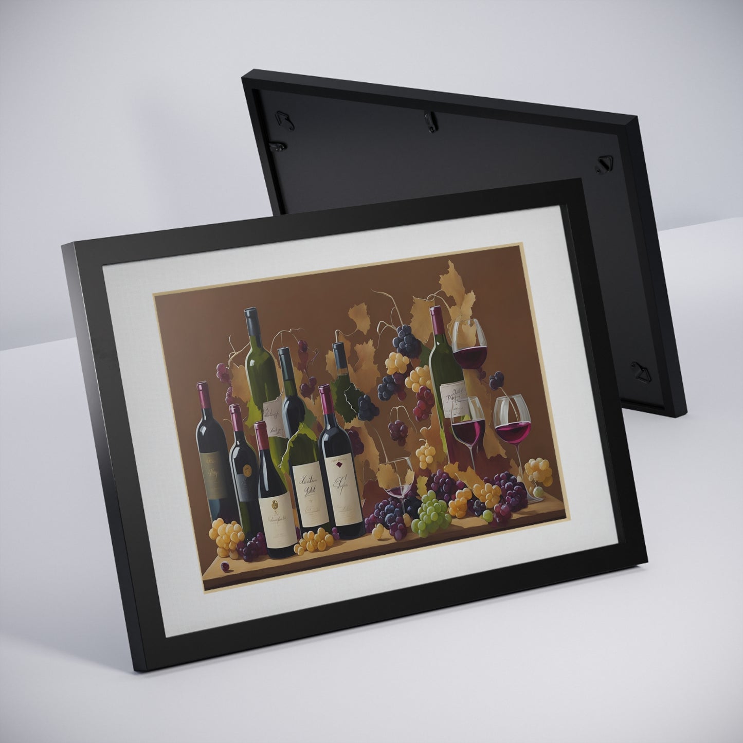 Wine framed art bar gift for mom black for the kitchen dining room poster v2