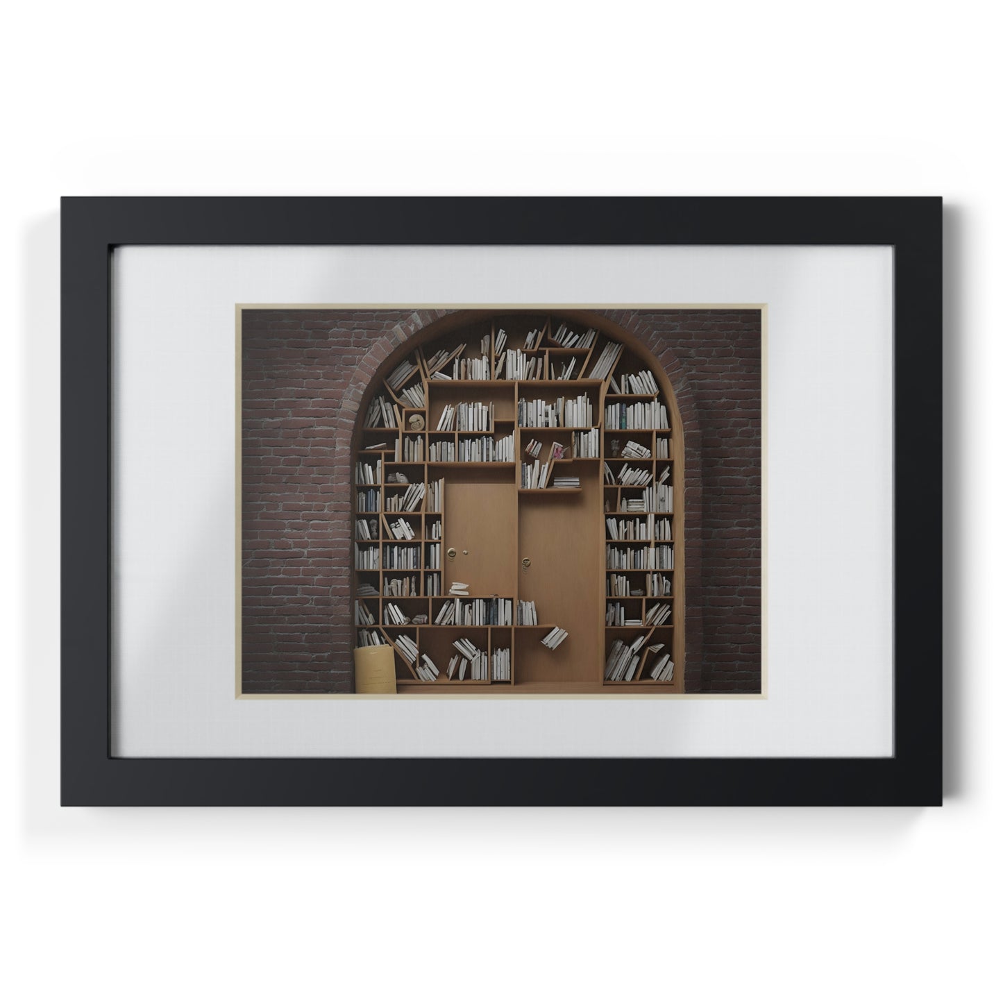 Unhidden door framed art library bookshelf studio study office poster teacher v1