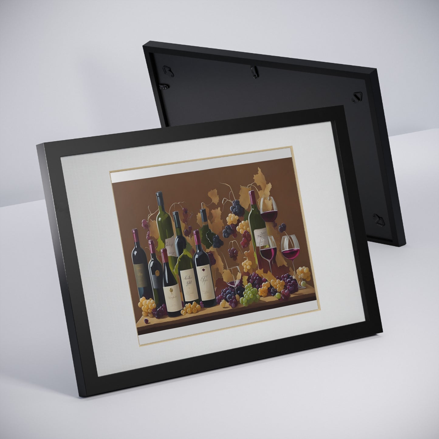 Wine framed art bar gift for mom black for the kitchen dining room poster v2