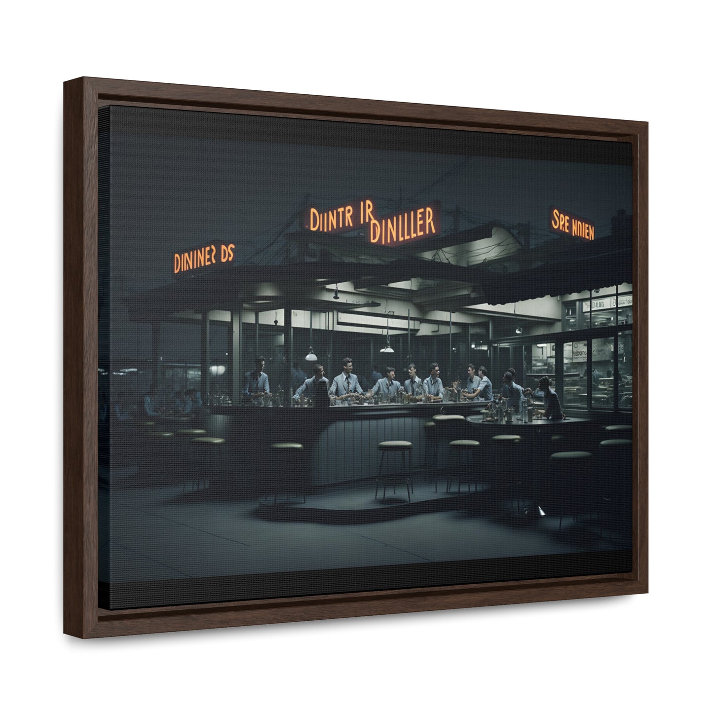 Drive-In Diner Dreams Nostalgic Dystopian Collection of Retro Wall Art Gallery Canvas Wraps Horizontal Frame v3/6