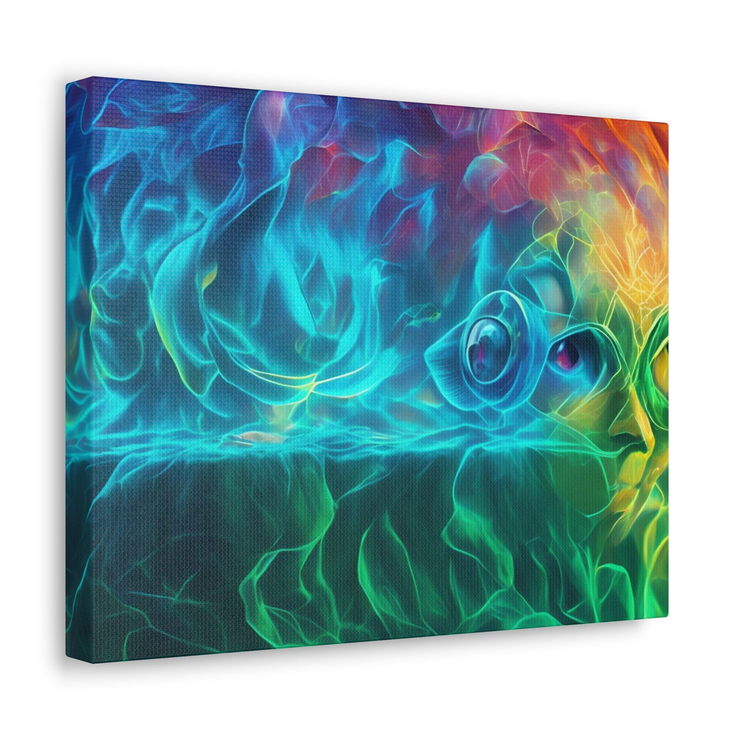 Rainbow wave stretched Canvas Gallery Wraps for the gameroom art gay gift for lgbtq lovers ally femme style art horizontal orientation v4