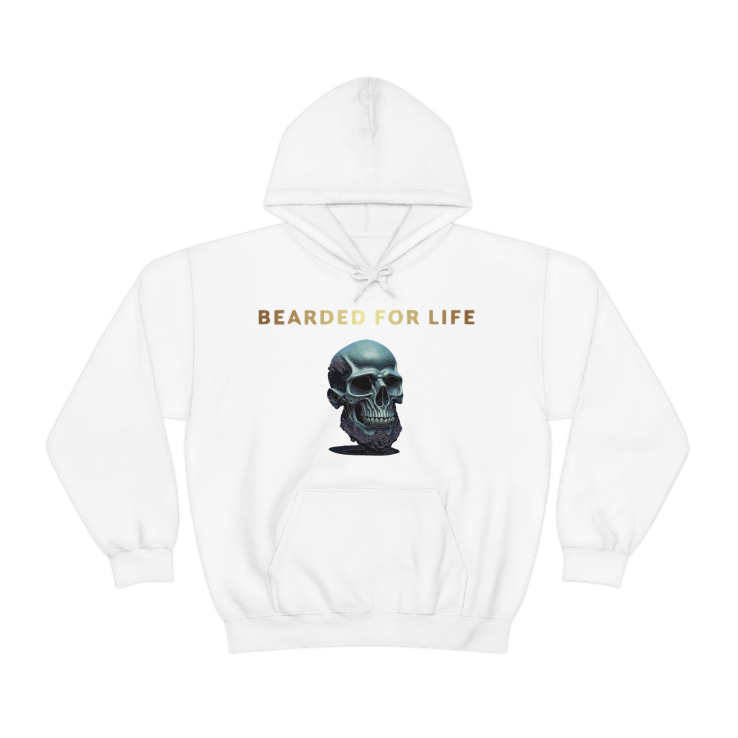 Bearded for life hoodie with a skull with a beard for the man that will have beard till he dies and is proud of his beard on fathers day v1