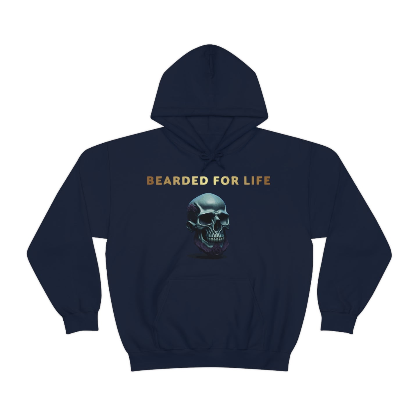 Bearded for life hoodie with a skull with a beard for the man that will have beard till he dies and is proud of his beard on fathers day v1