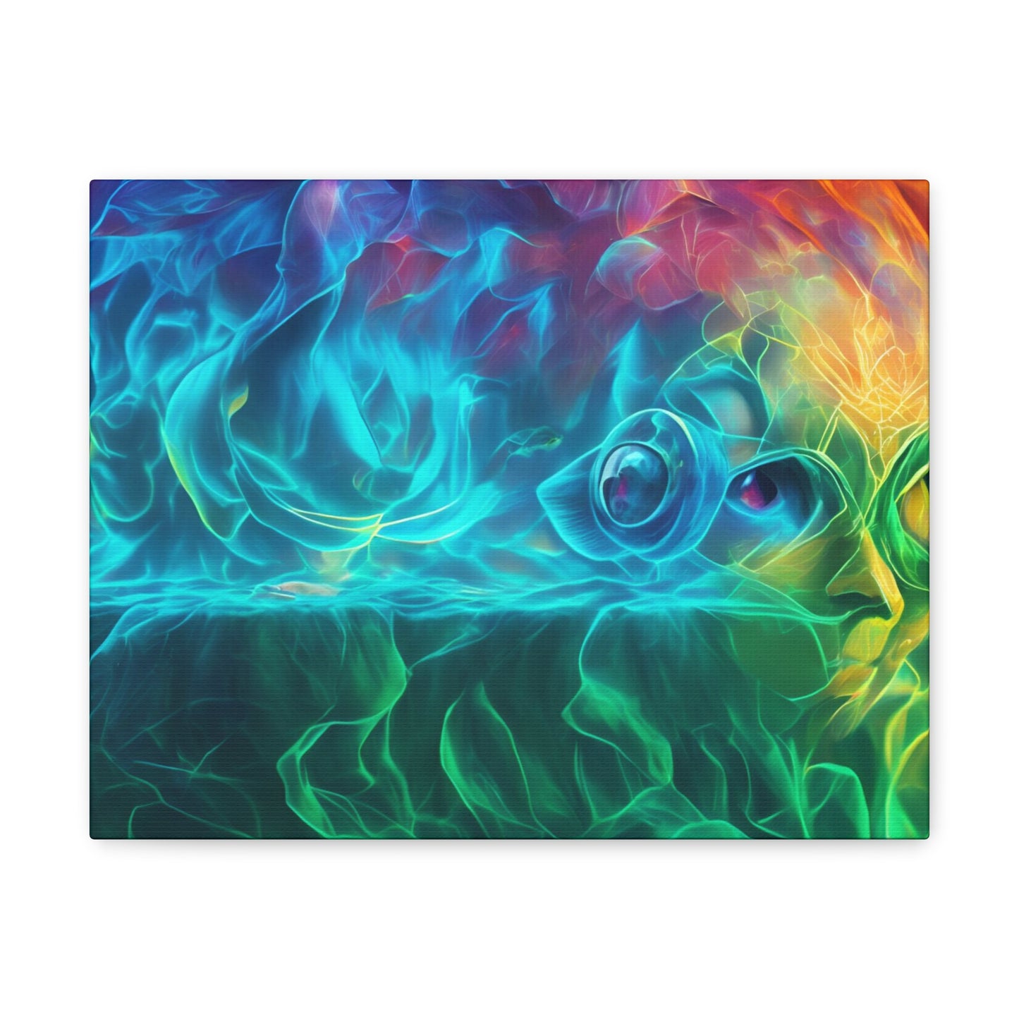 Rainbow wave stretched Canvas Gallery Wraps for the gameroom art gay gift for lgbtq lovers ally femme style art horizontal orientation v4