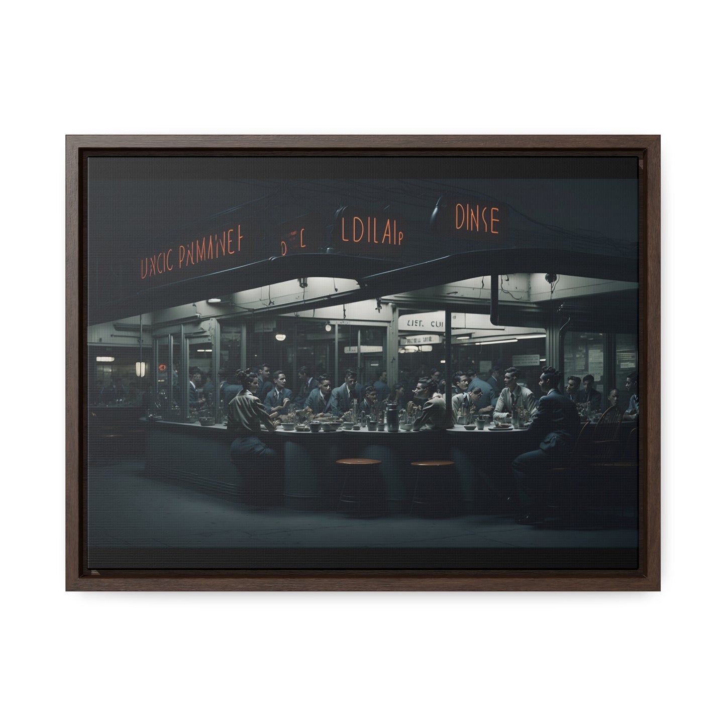 Drive-In Diner Dreams Nostalgic Dystopian Collection of Retro Wall Art Gallery Canvas Wraps Horizontal Frame v4/6