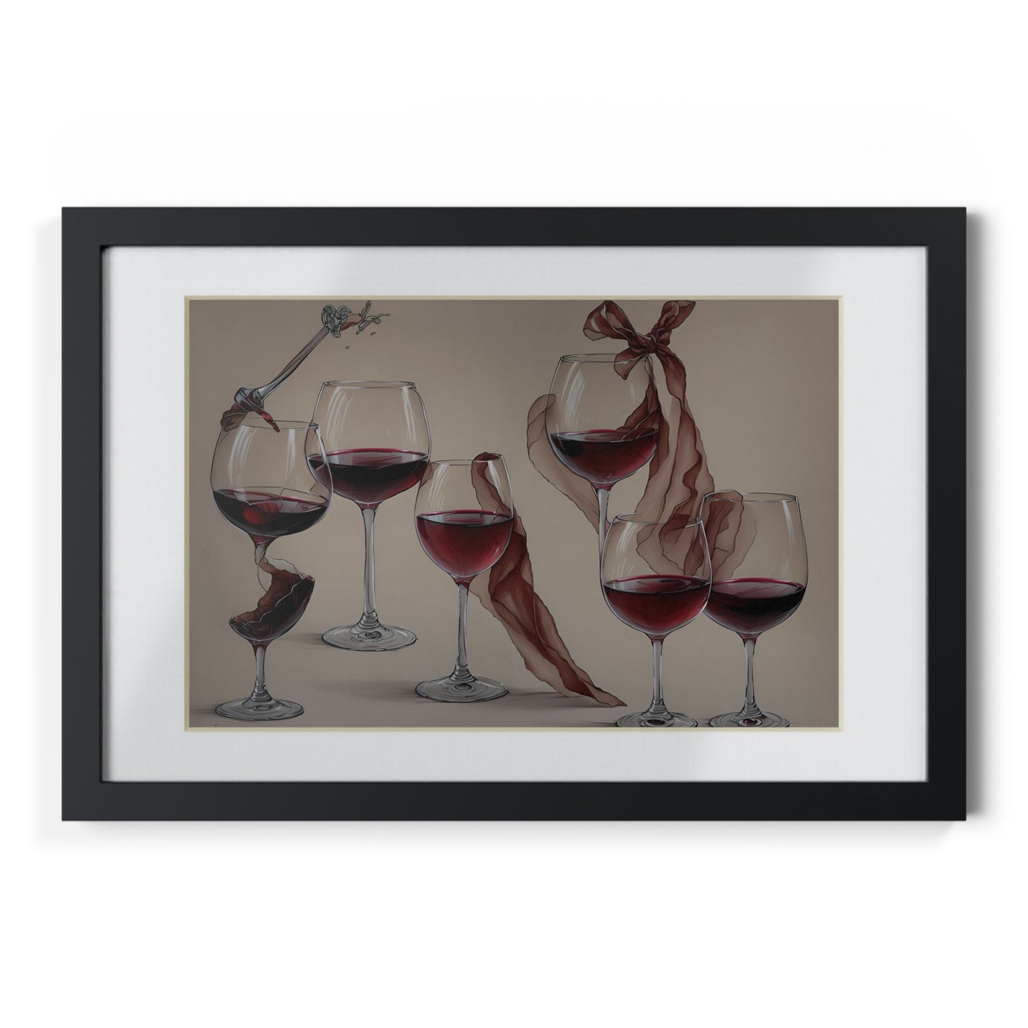 Wine framed art bar gift for mom black for the kitchen dining room poster v10