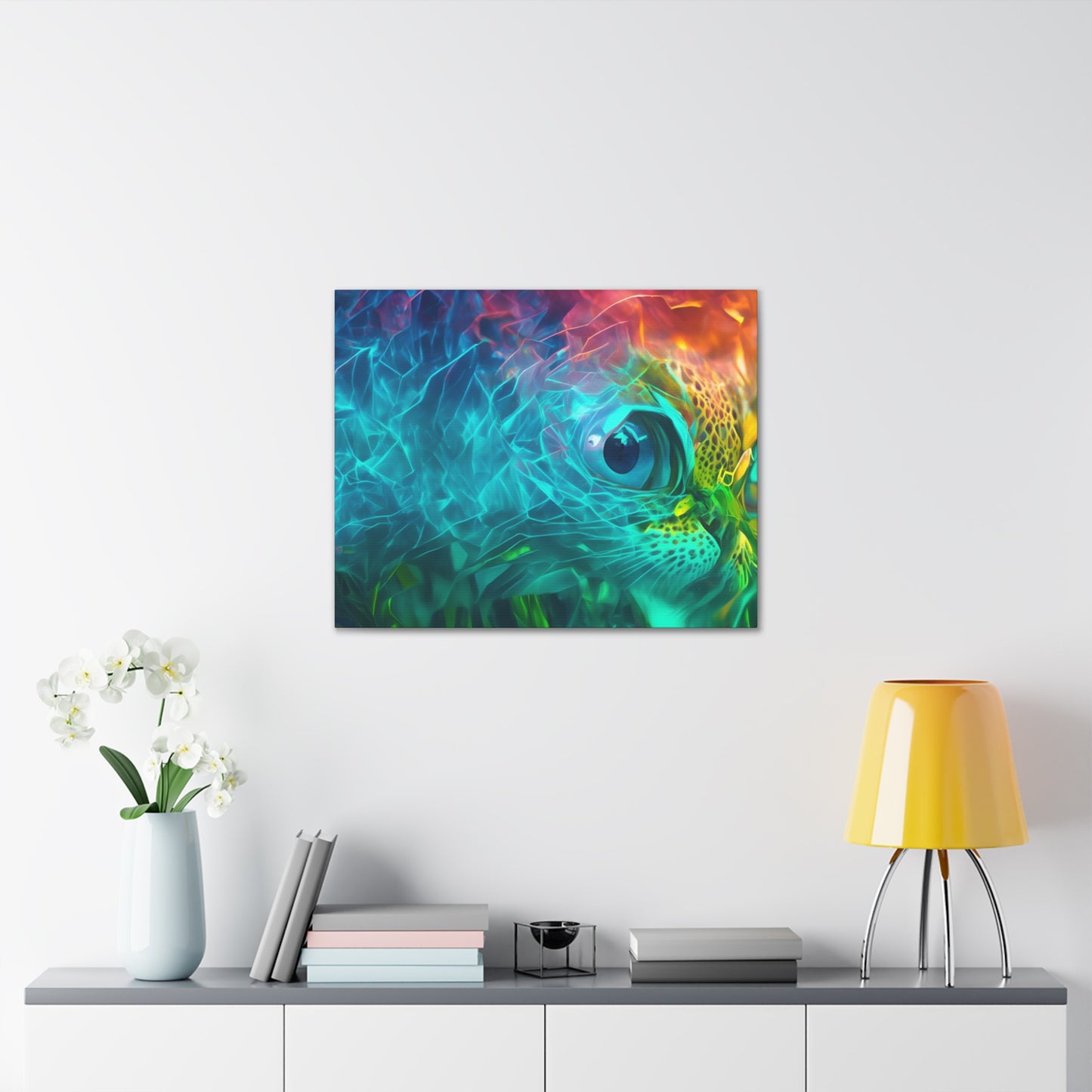 Rainbow wave stretched Canvas Gallery Wraps for the gameroom art gay gift for lgbtq lovers ally femme style art horizontal orientation v3