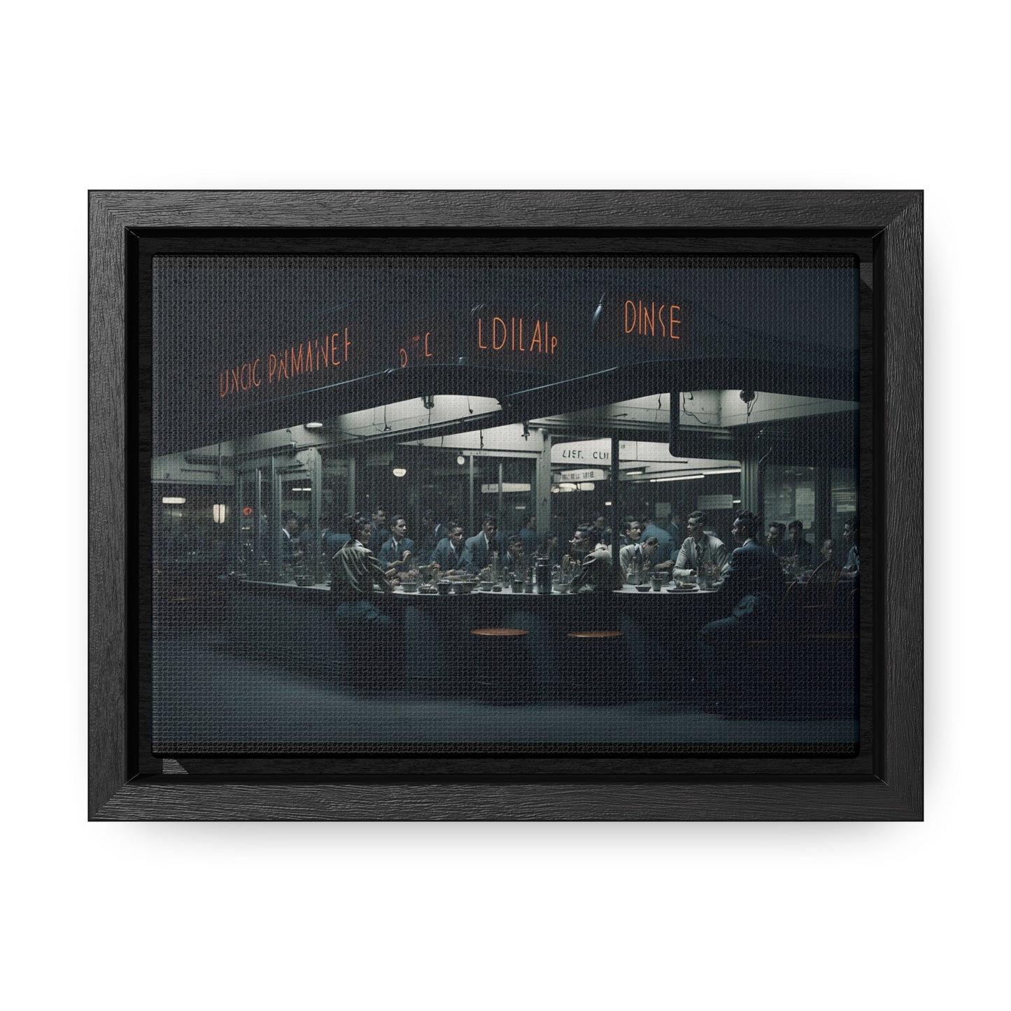 Drive-In Diner Dreams Nostalgic Dystopian Collection of Retro Wall Art Gallery Canvas Wraps Horizontal Frame v4/6