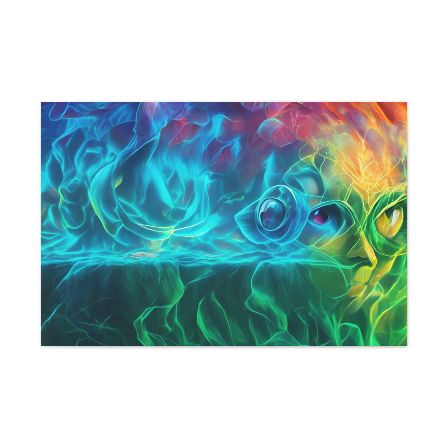 Rainbow wave stretched Canvas Gallery Wraps for the gameroom art gay gift for lgbtq lovers ally femme style art horizontal orientation v4