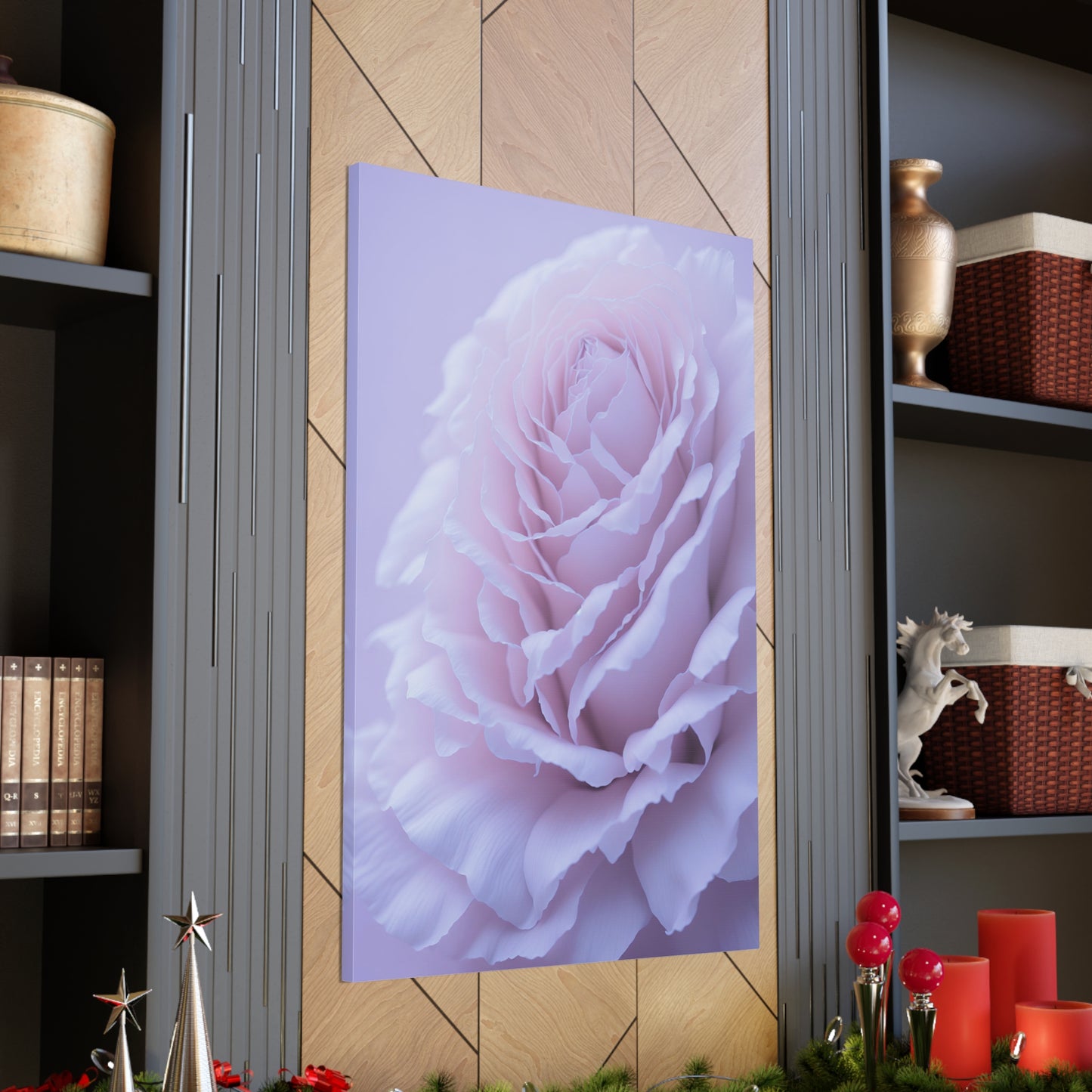 Soft Art White Flower canvas wrap around Soft pink and white print for a soft clean home decor Soft floral art canvas print for the bathroom