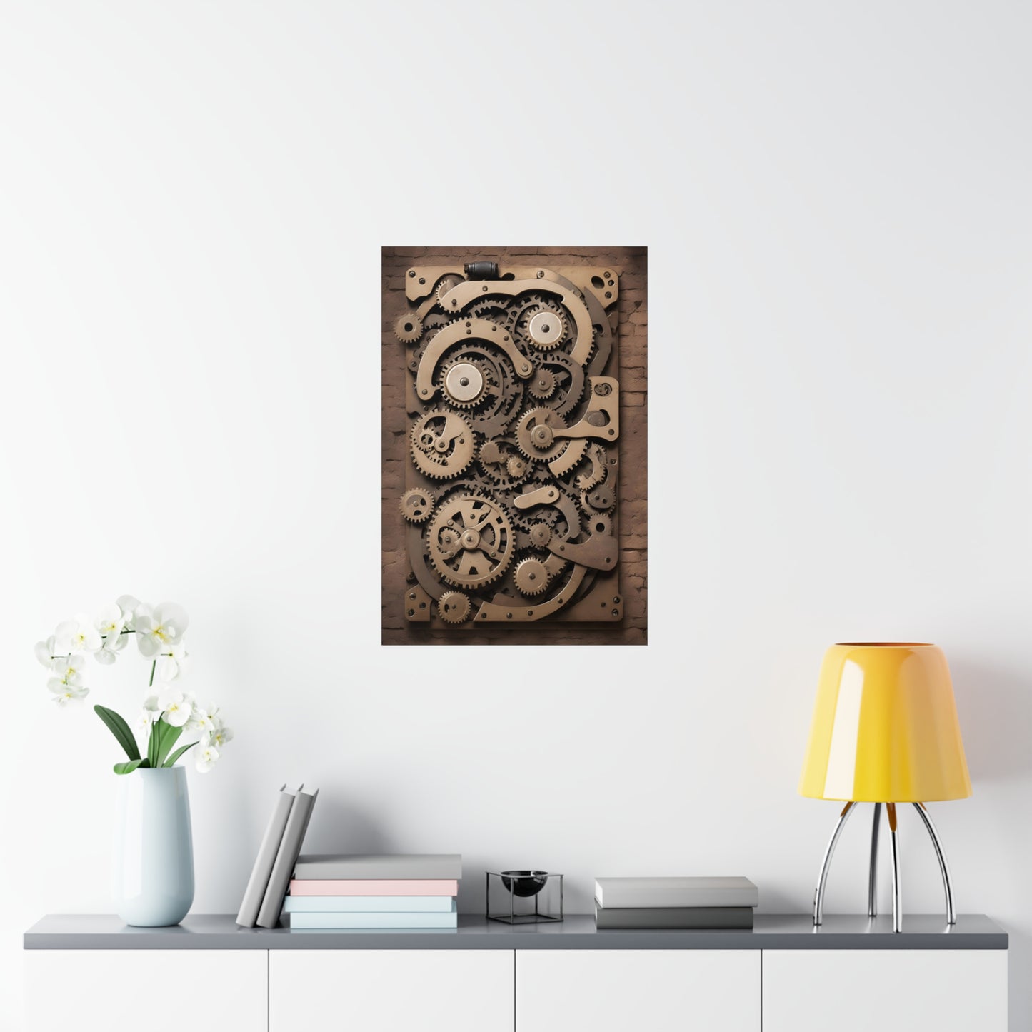 Steampunk Sign hanging poster Premium Matte Vertical Posters for the man cave library bar art garage v1