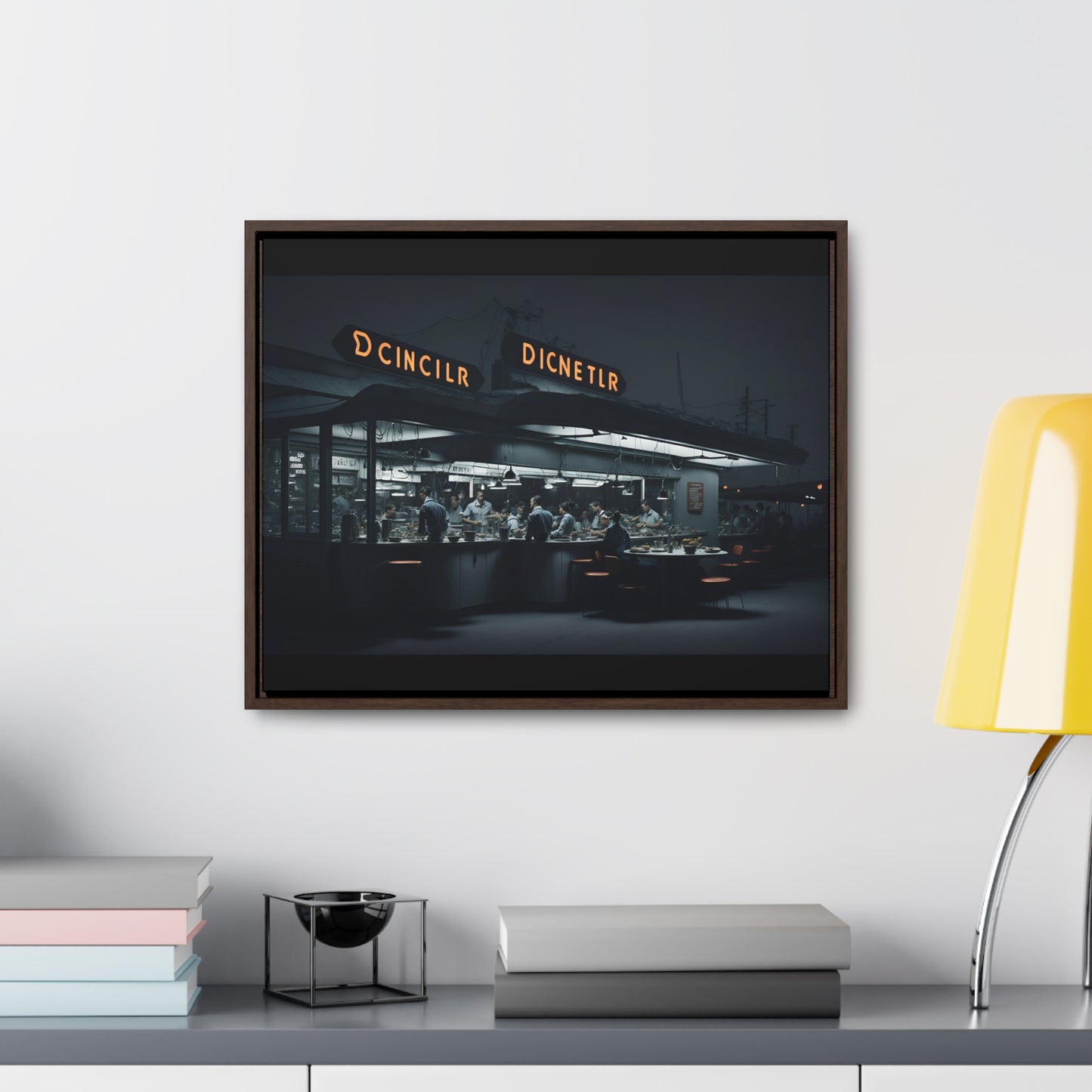 Drive-In Diner Dreams Nostalgic Dystopian Collection of Retro Wall Art Gallery Canvas Wraps Horizontal Frame v1/6