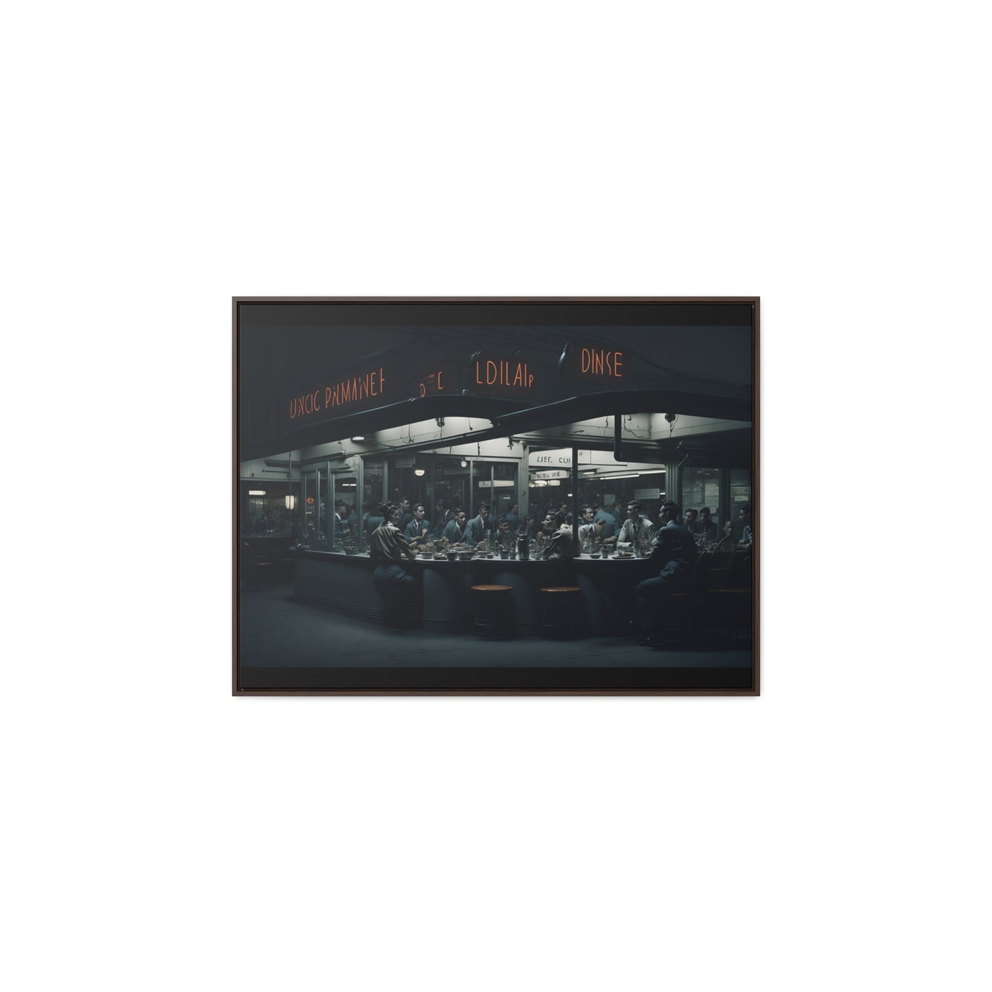 Drive-In Diner Dreams Nostalgic Dystopian Collection of Retro Wall Art Gallery Canvas Wraps Horizontal Frame v4/6