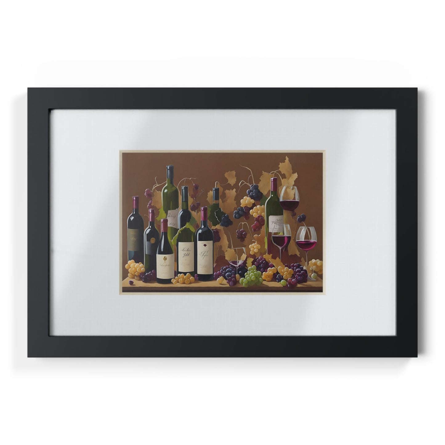 Wine framed art bar gift for mom black for the kitchen dining room poster v2